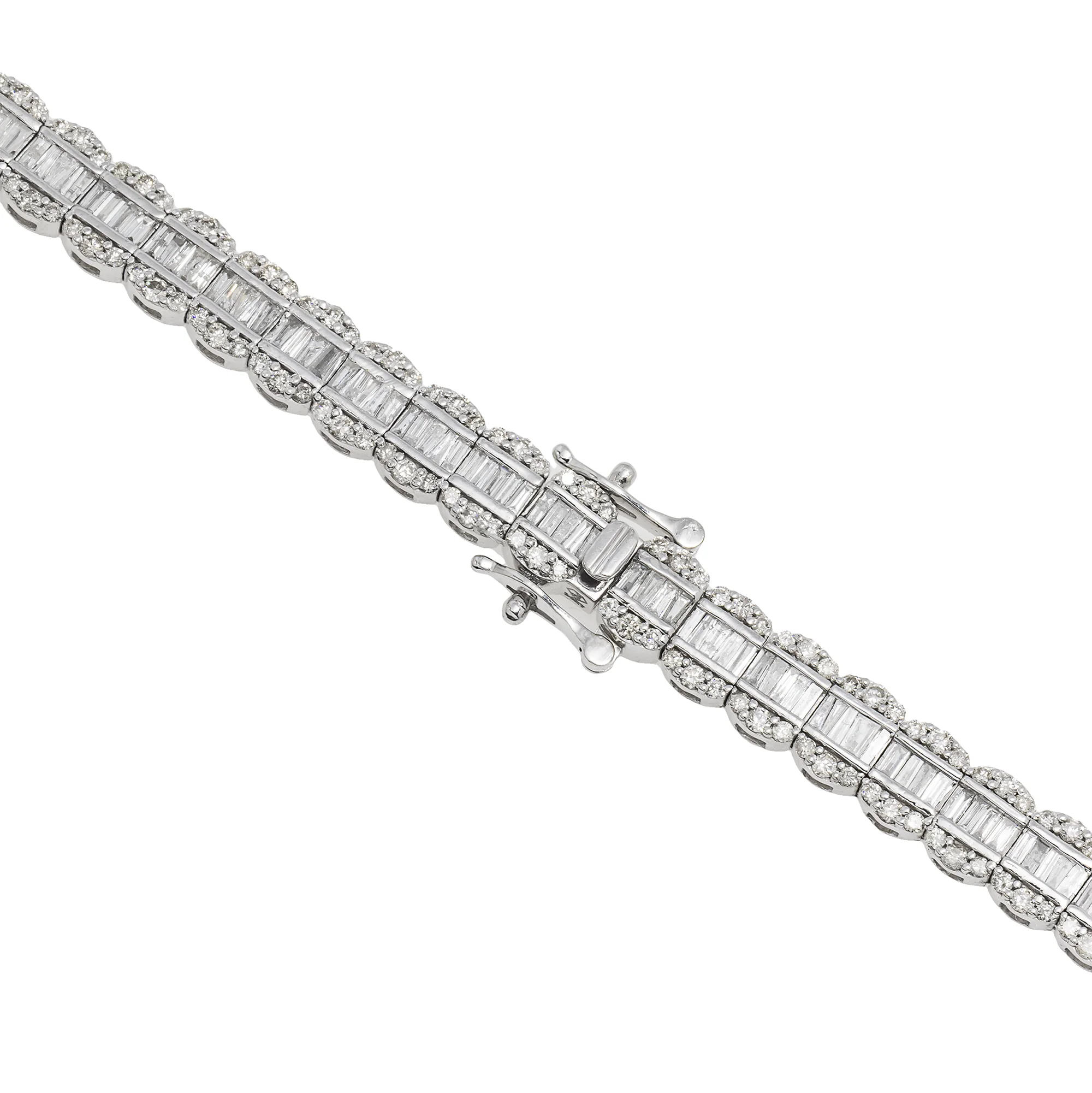14K GOLD BAGUETTE AND ROUND DIAMOND CHAIN 16.74 CT - Image 3