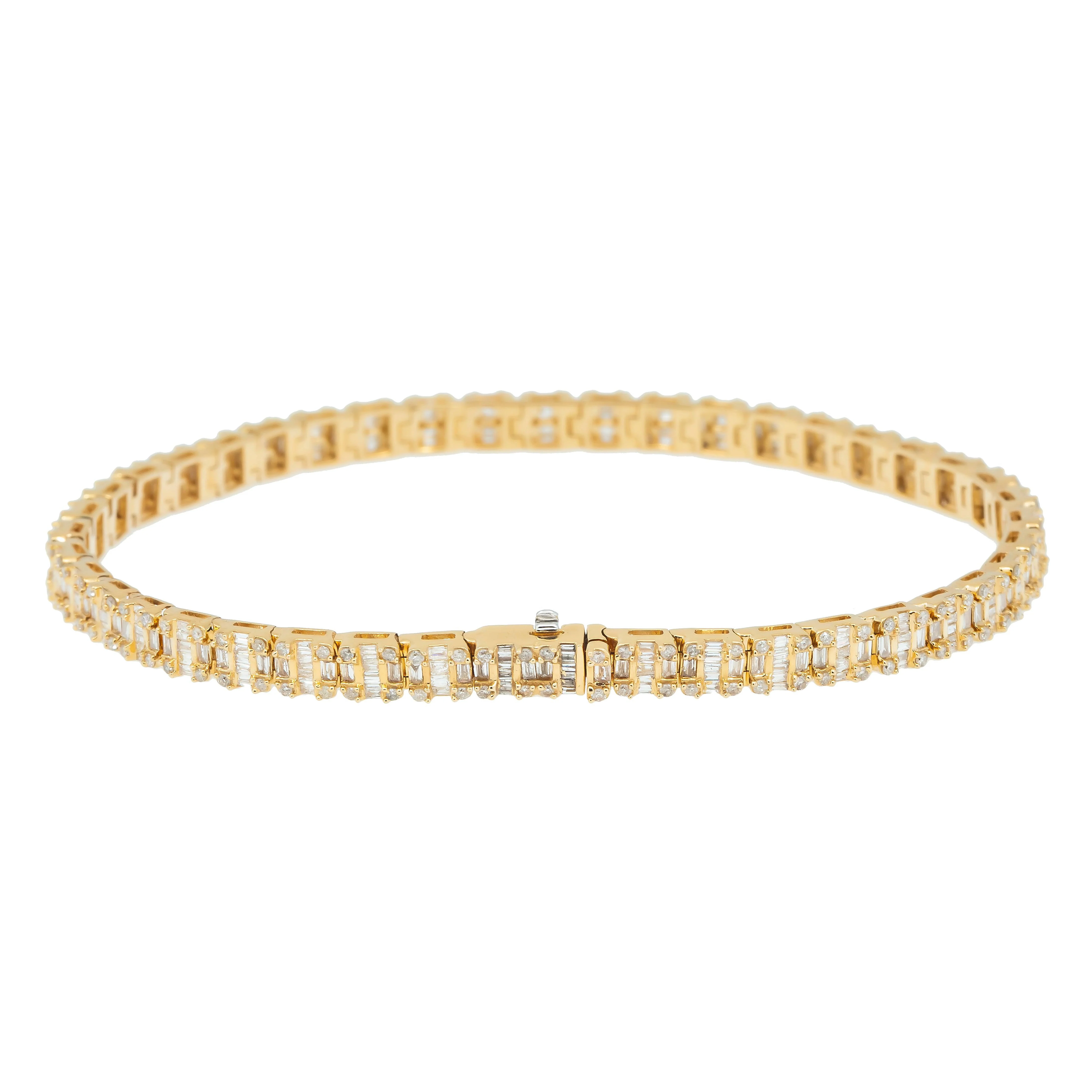 14K GOLD BAGUETTE DIAMONDS BRACELET 3.91 CT - Image 3