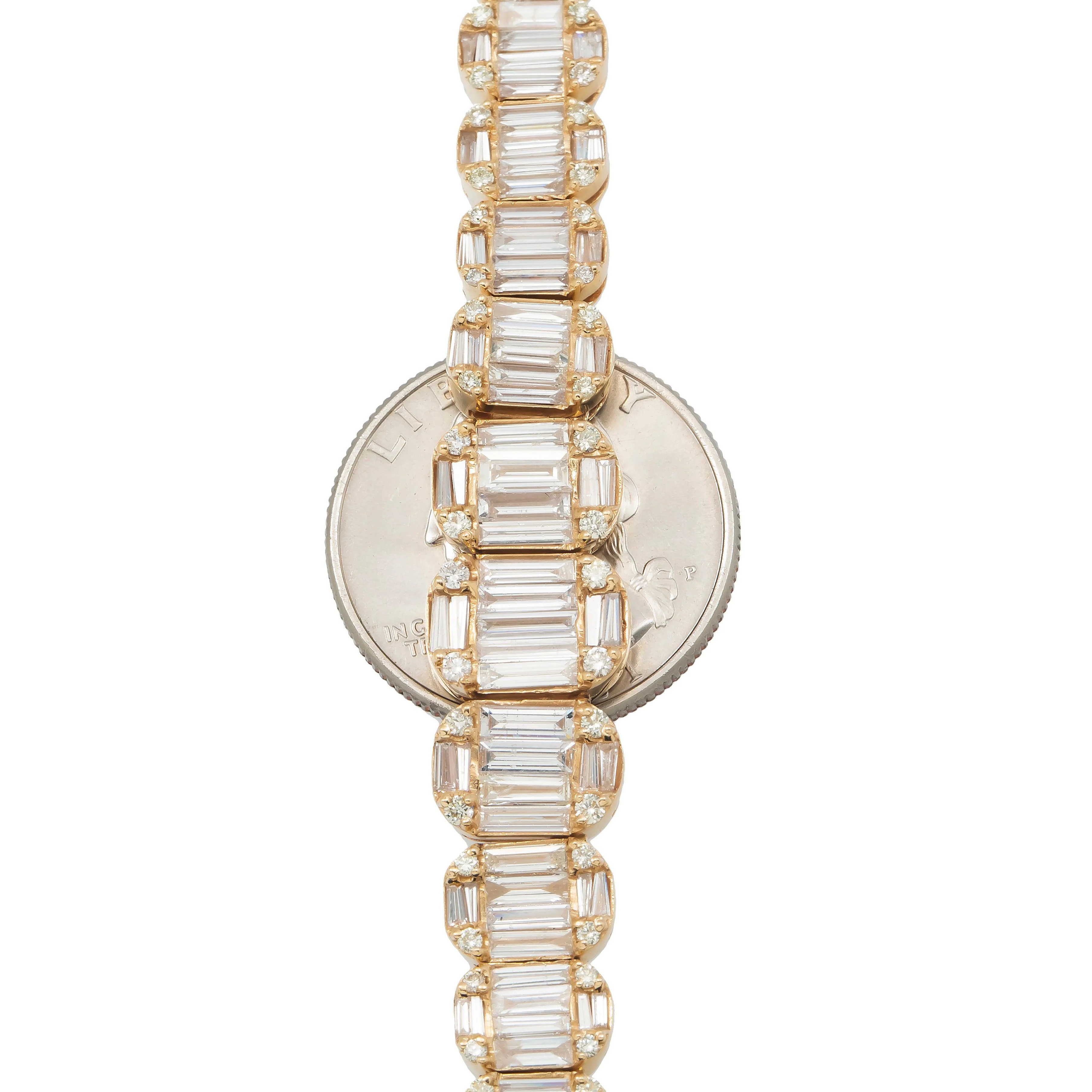 14K GOLD BAGUETTE DIAMOND CHAIN 22.85 CT - Image 9