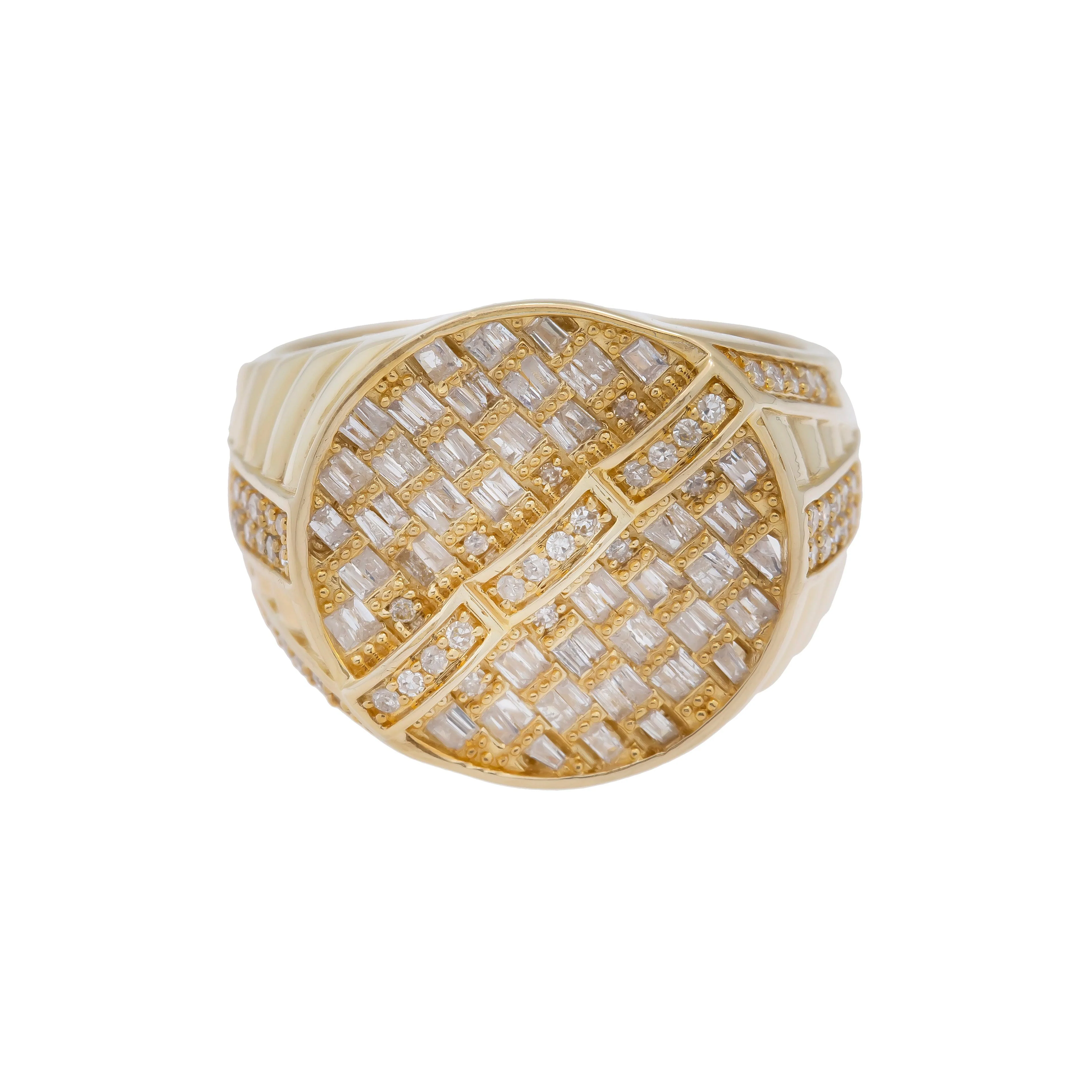 14K GOLD BAGUETTE DIAMOND CIRCLE RING 0.76 CT - Image 3