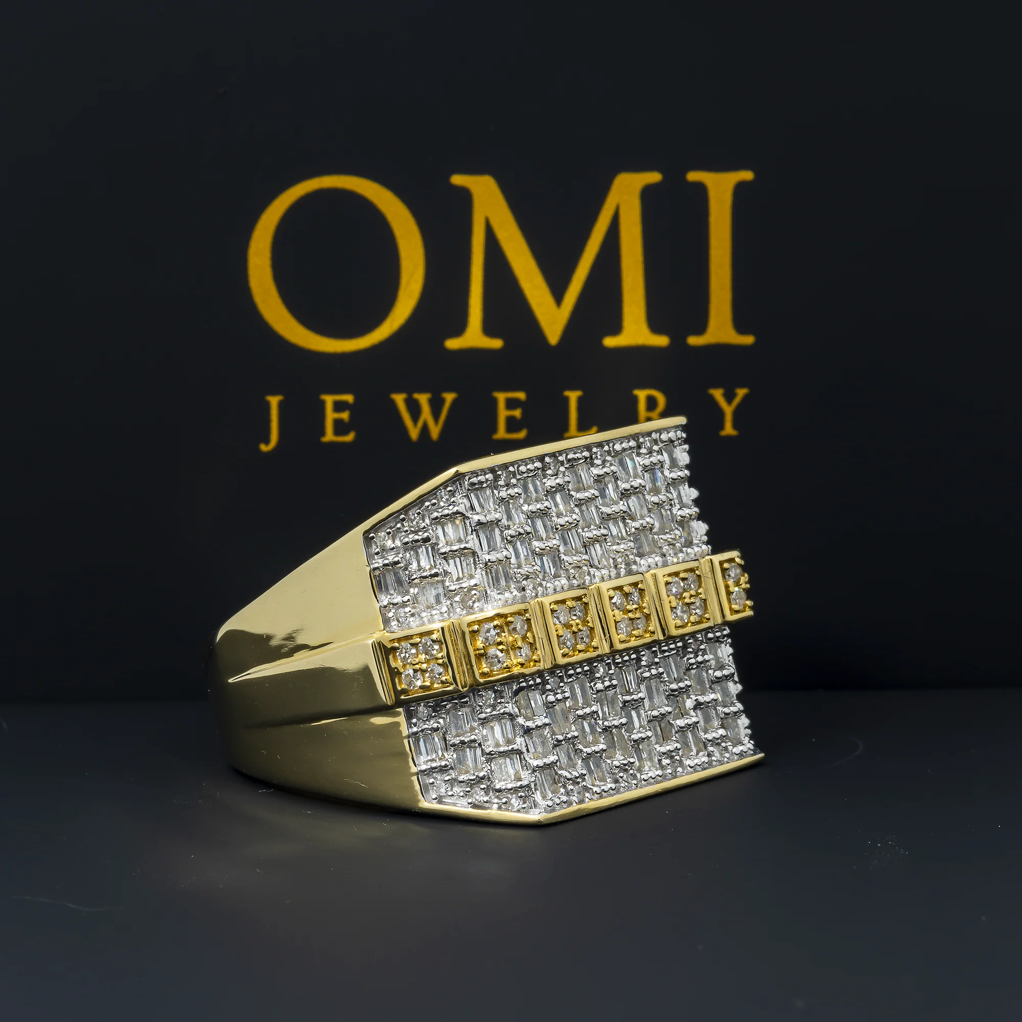 14K GOLD BAGUETTE DIAMOND CLUSTER STATEMENT RING 1.00 CT - Image 4