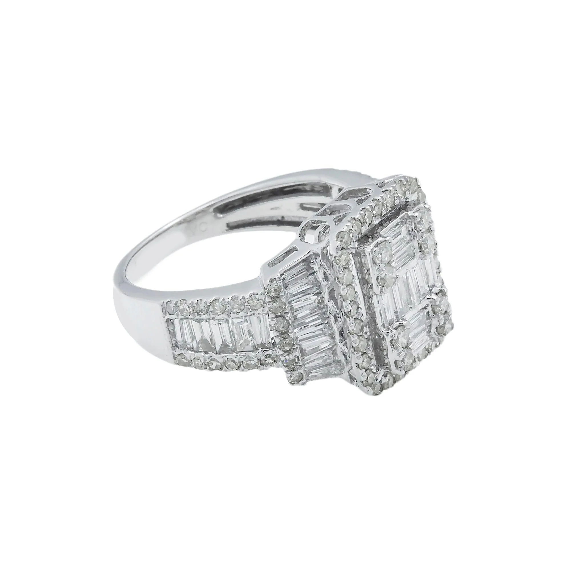 14K GOLD BAGUETTE DIAMOND ENGAGEMENT RING 2.22 CT - Image 3