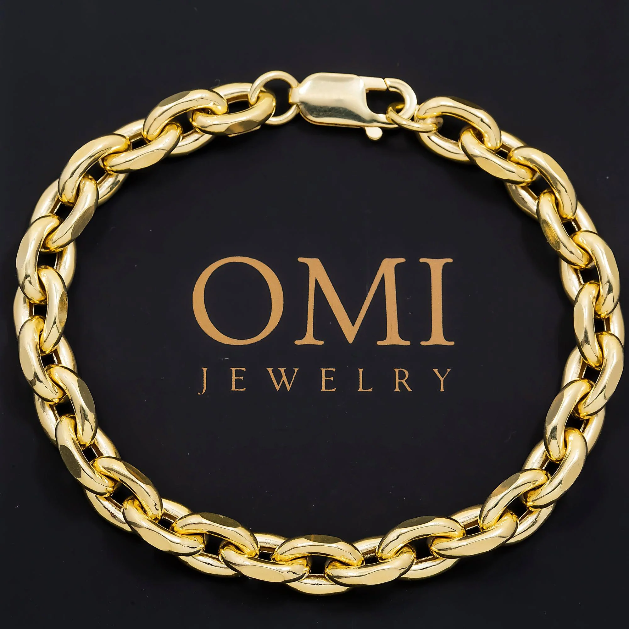 14K GOLD ROLO BELCHER CHAIN BRACELET - Image 8