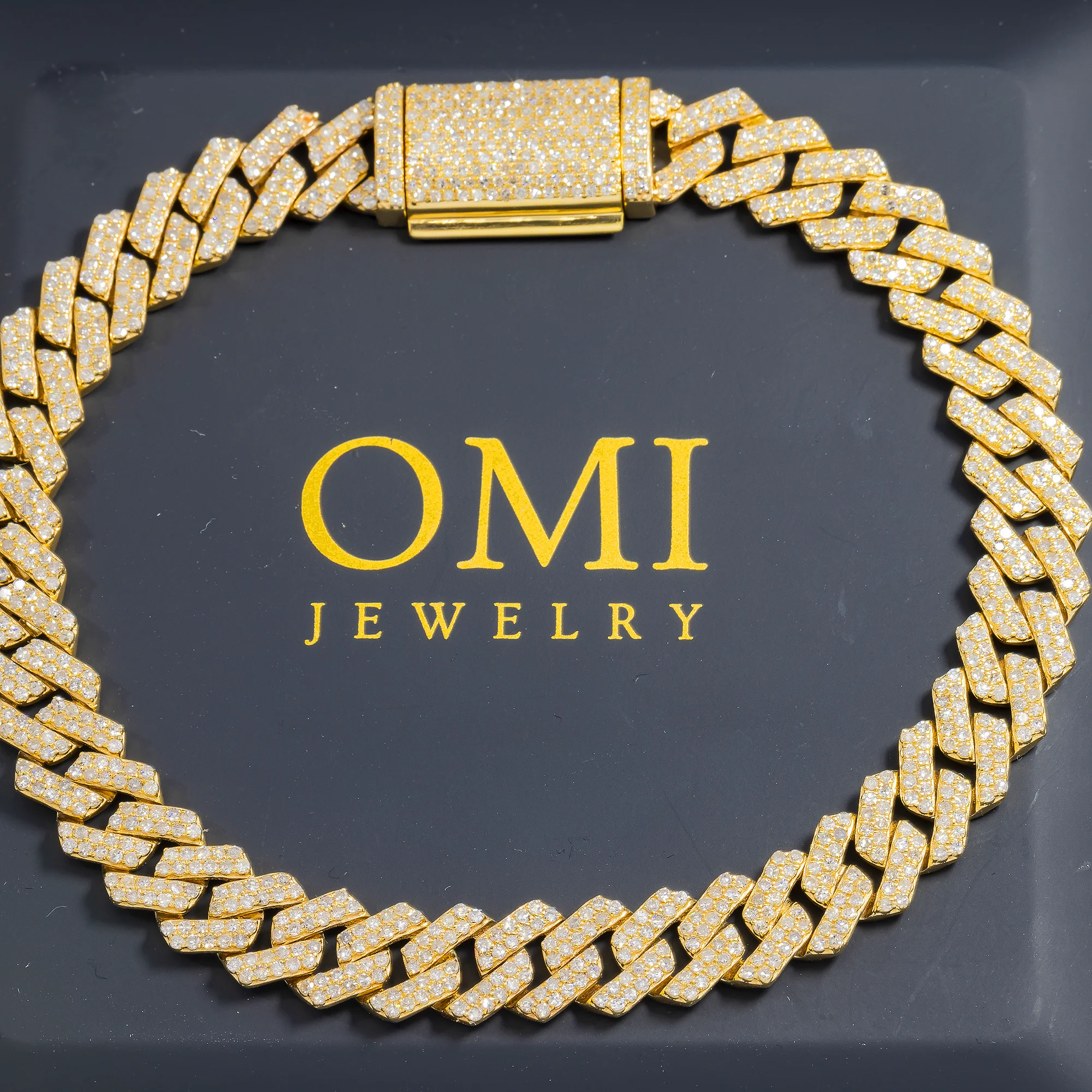 14K GOLD CUBAN LINK BRACELET 5.24 CT DIAMONDS - Image 2