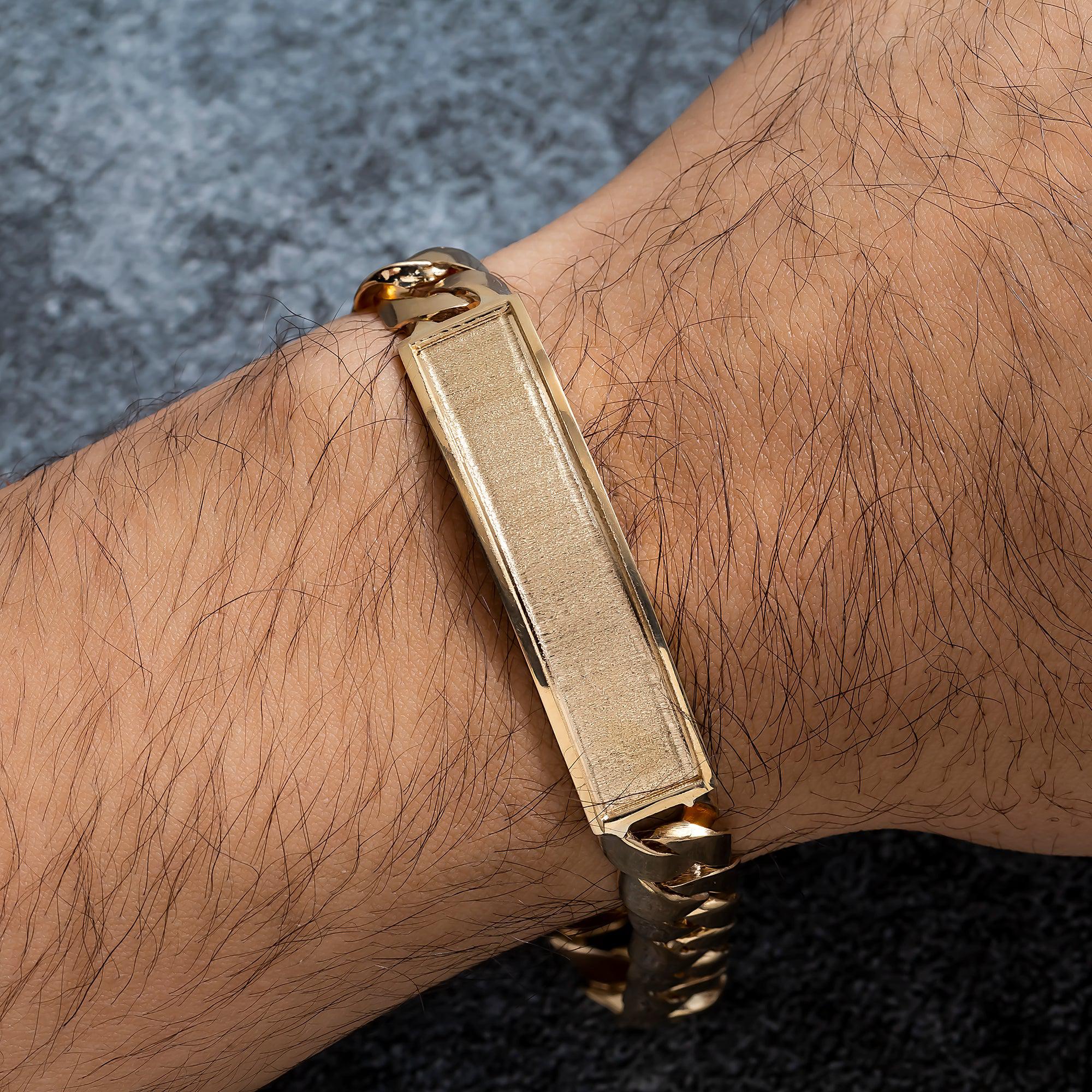 14K GOLD CUBAN LINK ID BRACELET 33.1G - Image 2