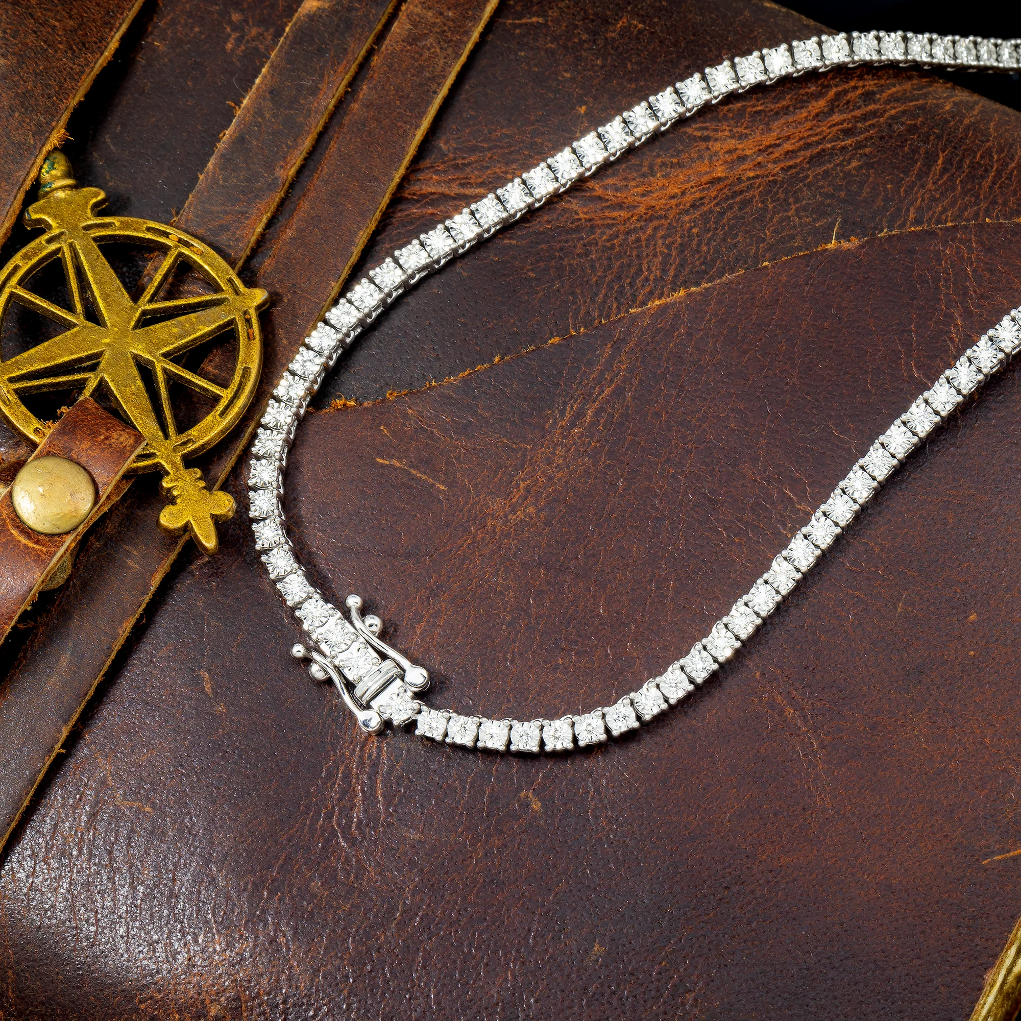 14K GOLD DIAMOND 2.5MM TENNIS CHAIN 2.60 CT - Image 2