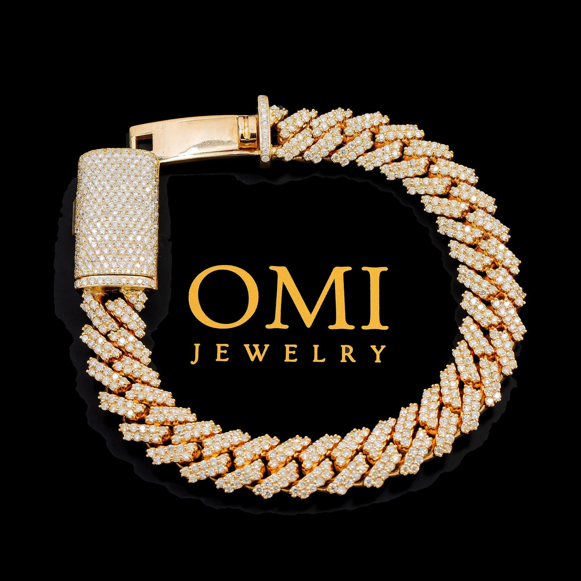 14K GOLD DIAMOND 14MM CUBAN LINK BRACELET 14.95 CT - Image 4