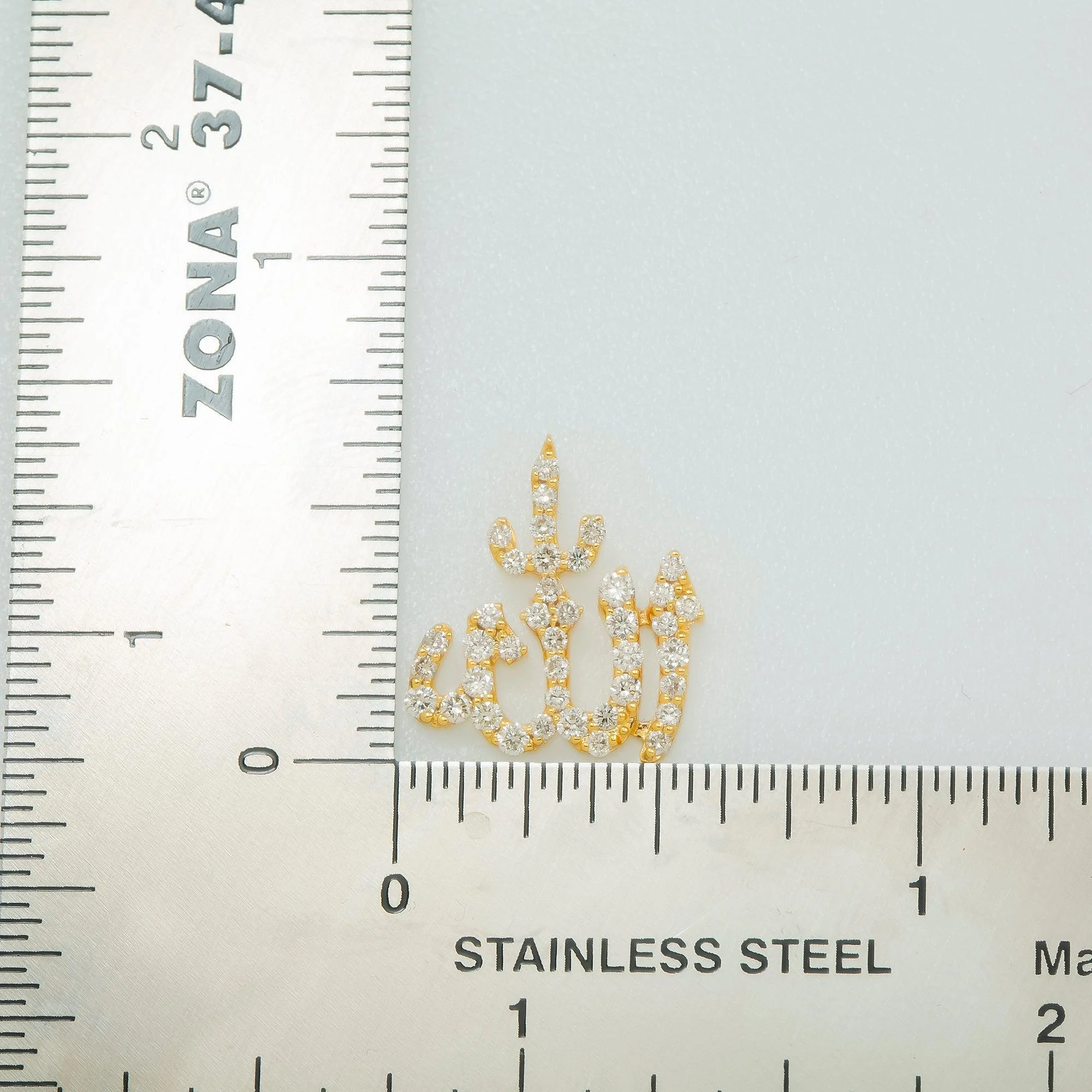 14K GOLD DIAMOND ALLAH PENDANT 0.50 CT - Image 3