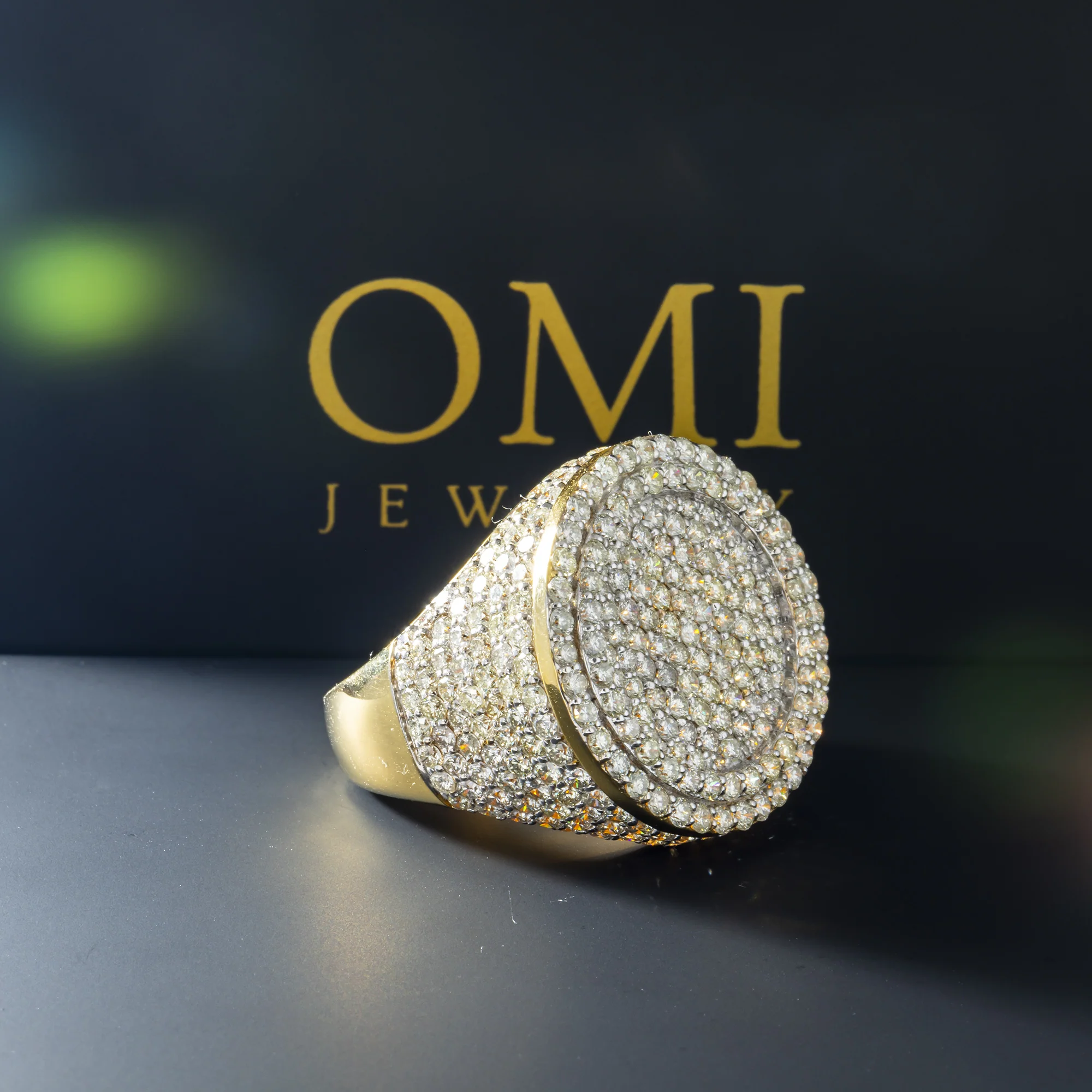 14K GOLD DIAMOND CIRCULAR DISC RING 7.15 CT - Image 4