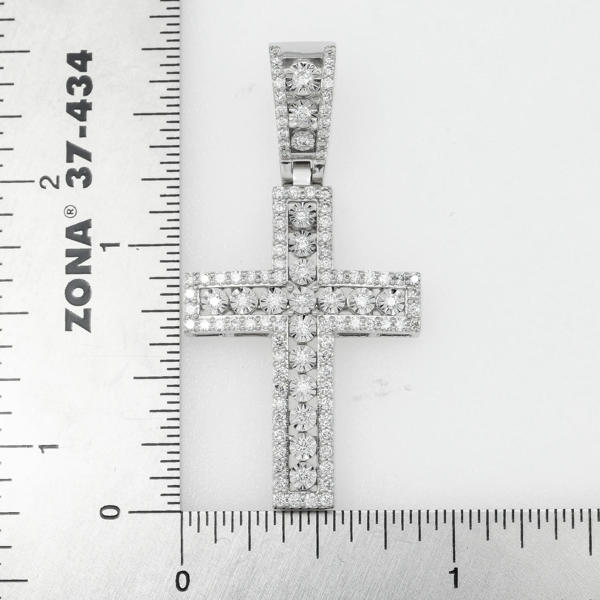14K GOLD DIAMOND CROSS PENDANT 1.05 CT - Image 3
