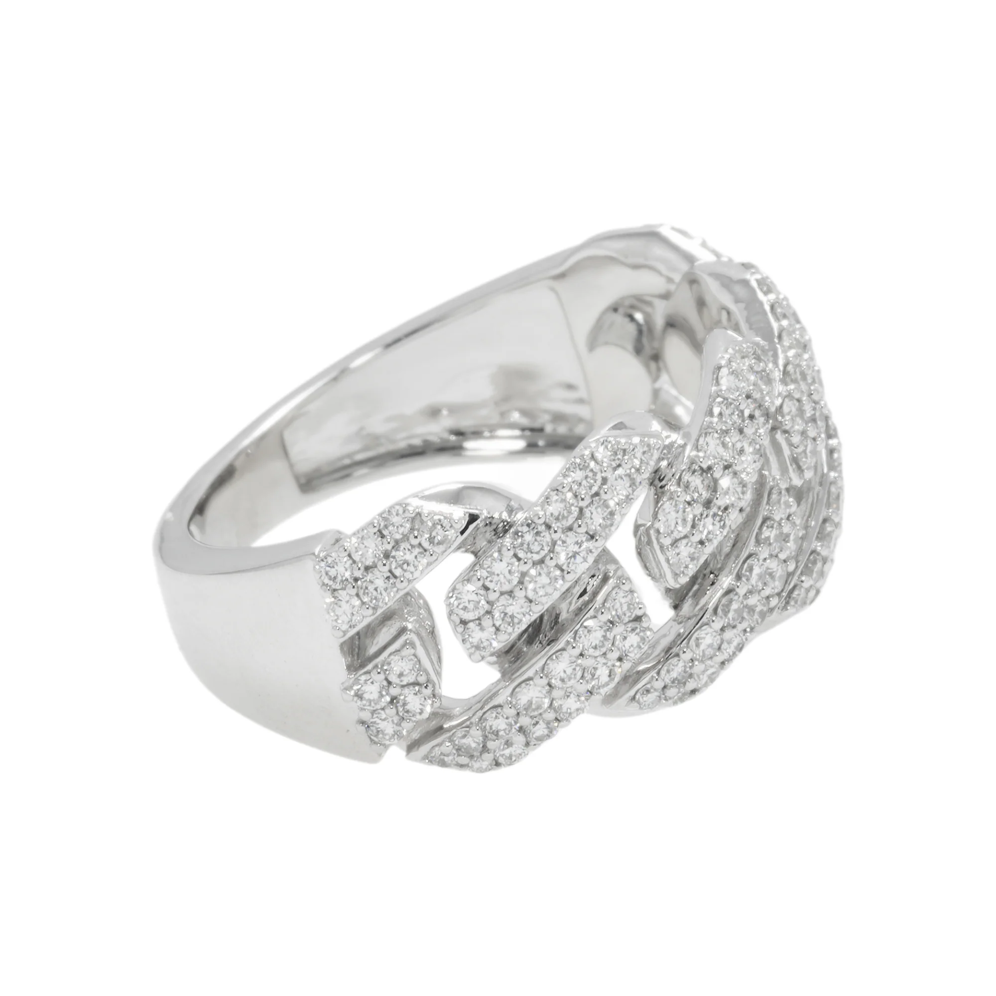 14K GOLD DIAMOND CUBAN LINK RING 1.10 CT - Image 3