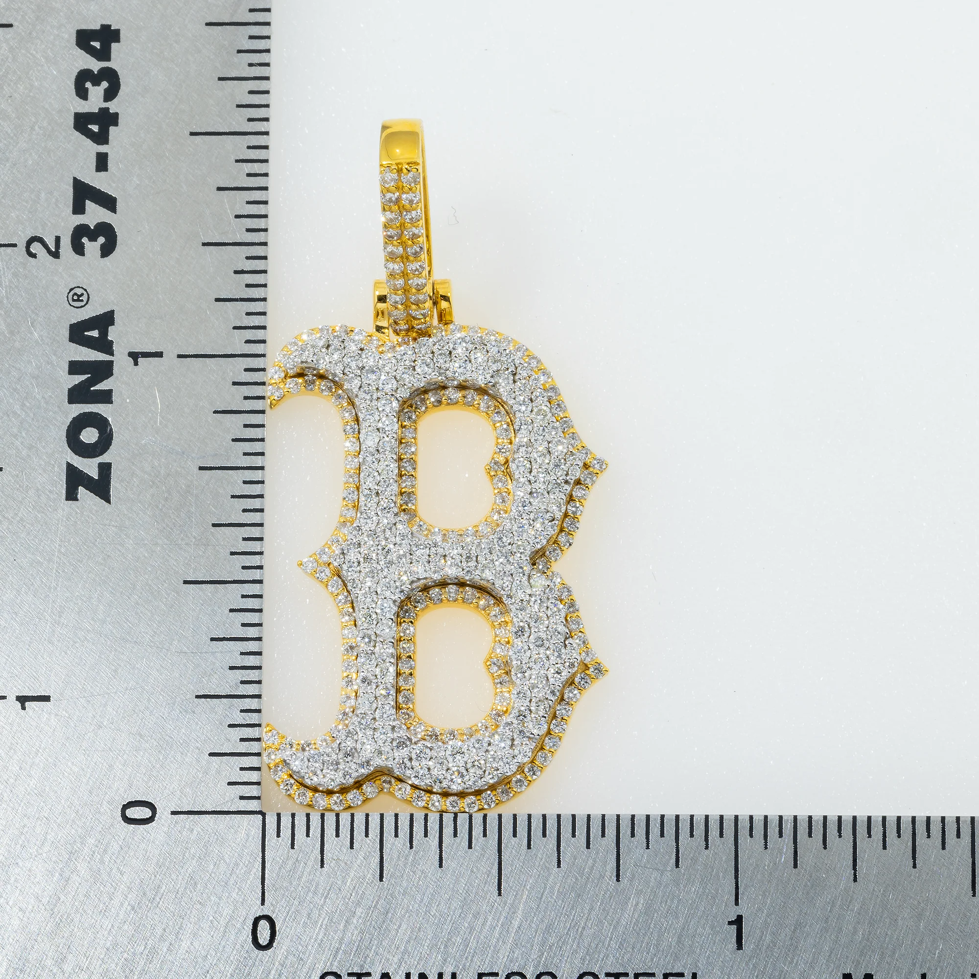 14K GOLD DIAMOND CUSTOM BOSTON RED SOX PENDANT 1.25 CT - Image 2