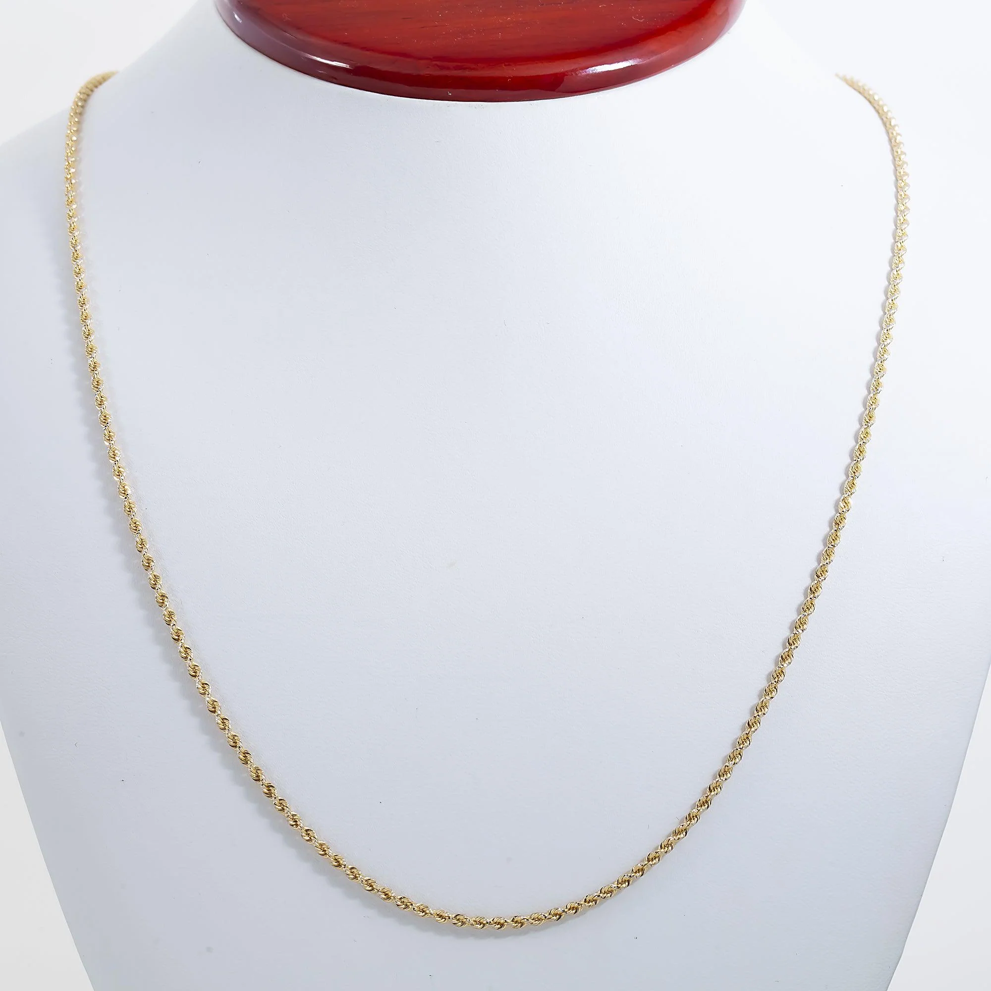 14K GOLD DIAMOND CUT 2MM SOLID ROPE CHAIN - Image 3