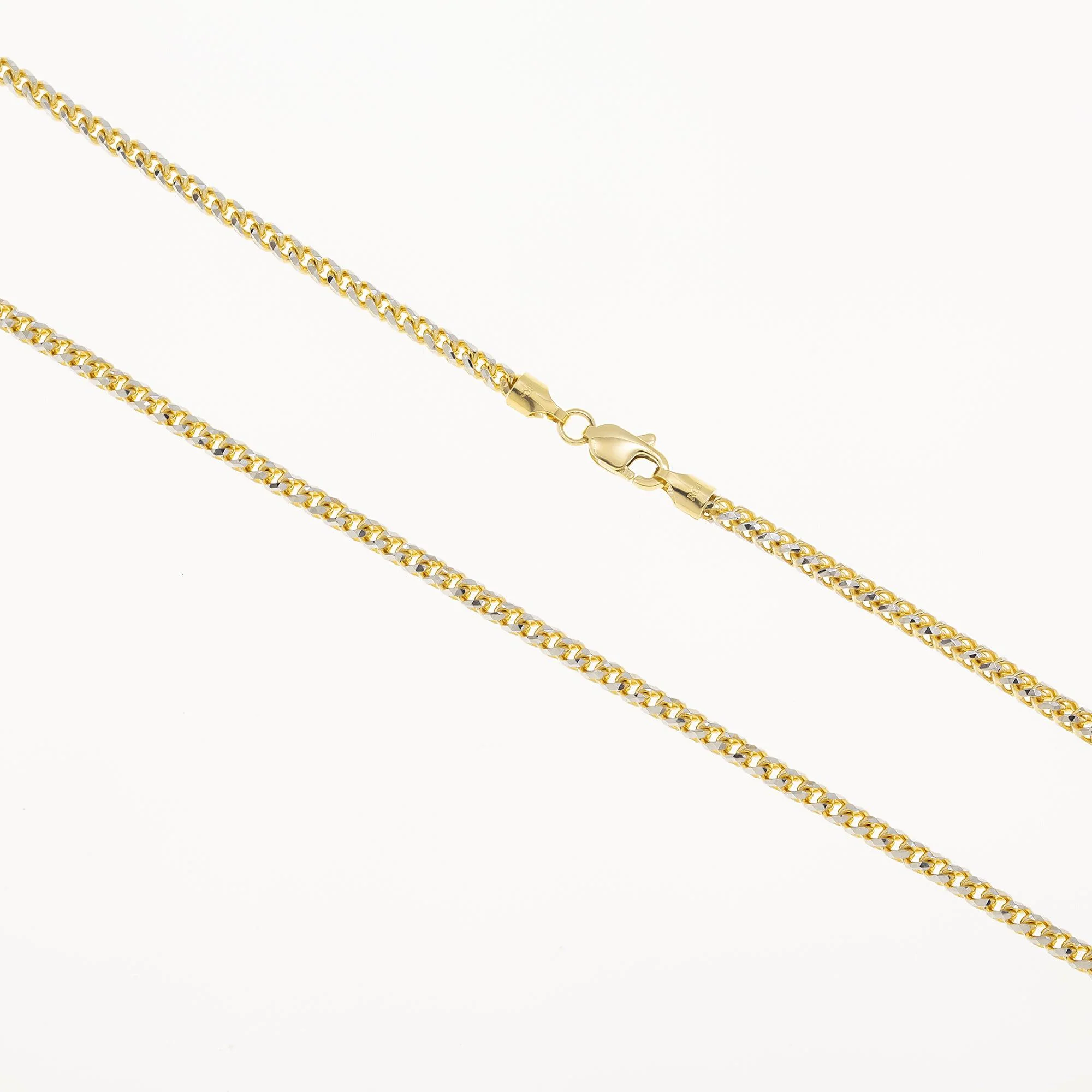 14K GOLD DIAMOND CUT 3MM SOLID CURB CHAIN - Image 2