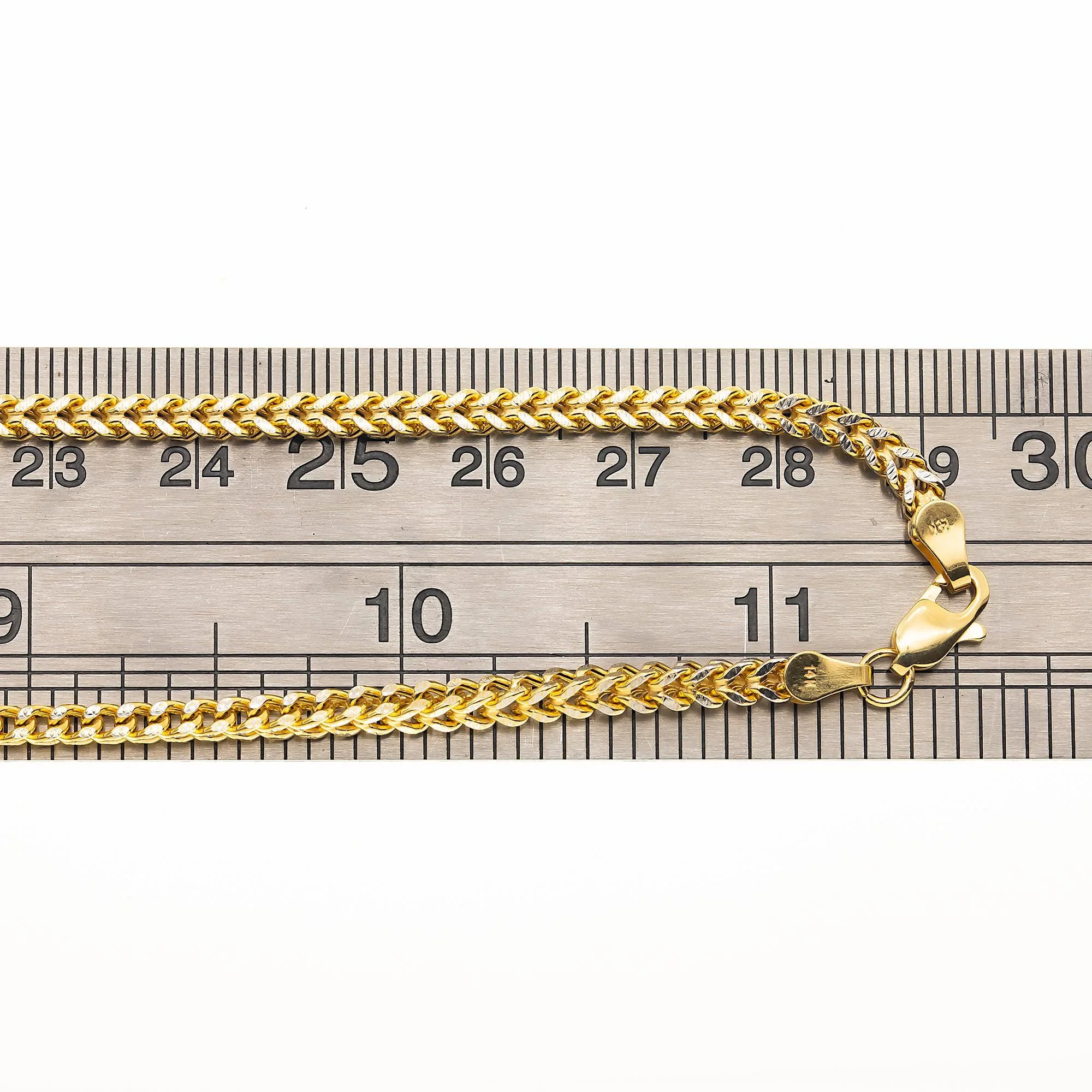 14K GOLD DIAMOND CUT 3MM FRANCO CHAIN - Image 5