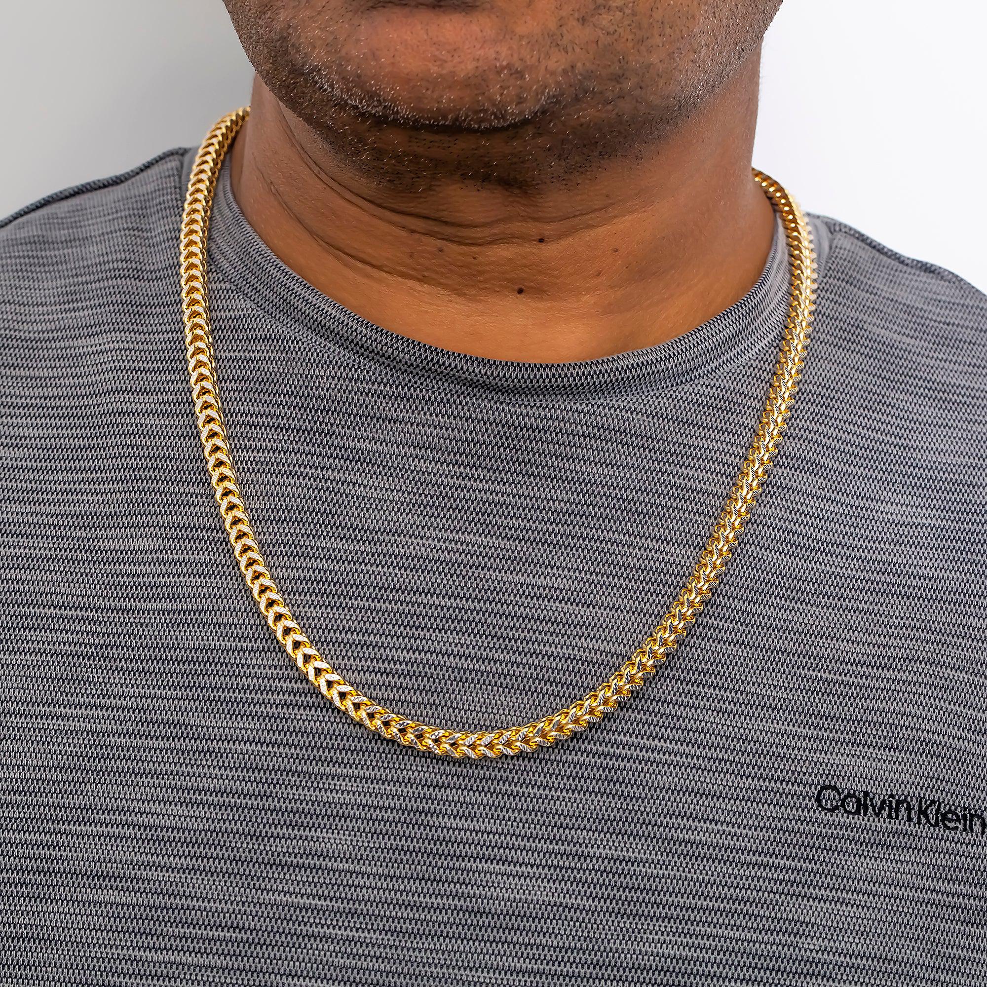 14K GOLD DIAMOND CUT 5MM FRANCO CHAIN - Image 2
