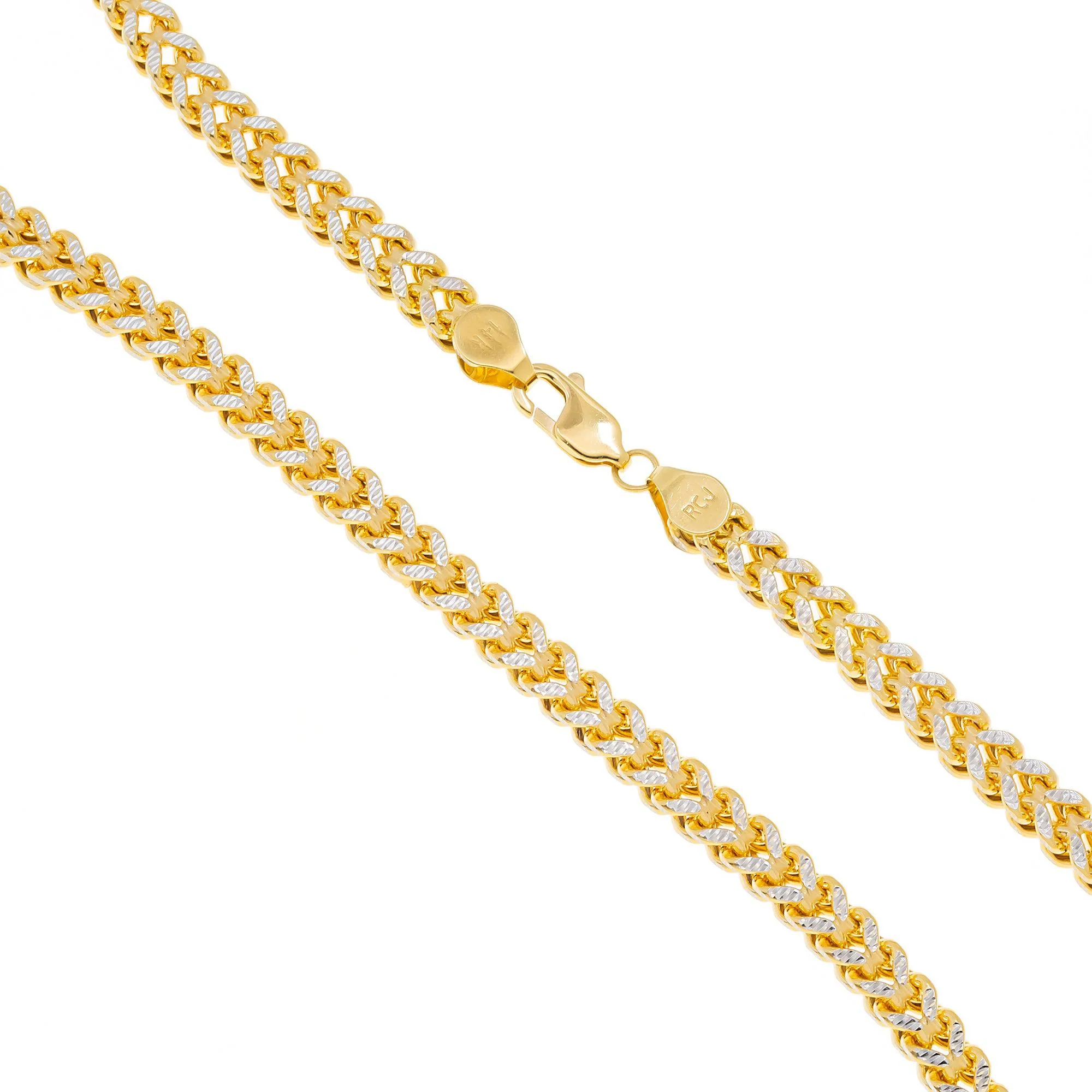 14K GOLD DIAMOND CUT 5MM FRANCO CHAIN - Image 3
