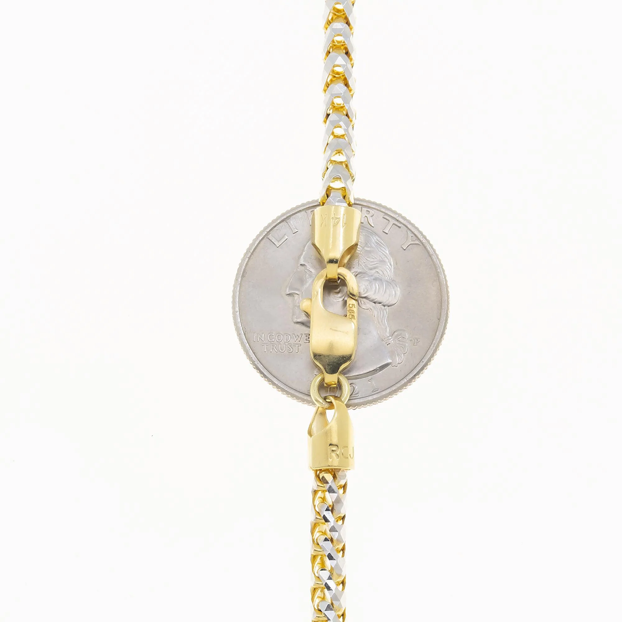 14K GOLD DIAMOND CUT 6MM SOLID CURB CHAIN - Image 4