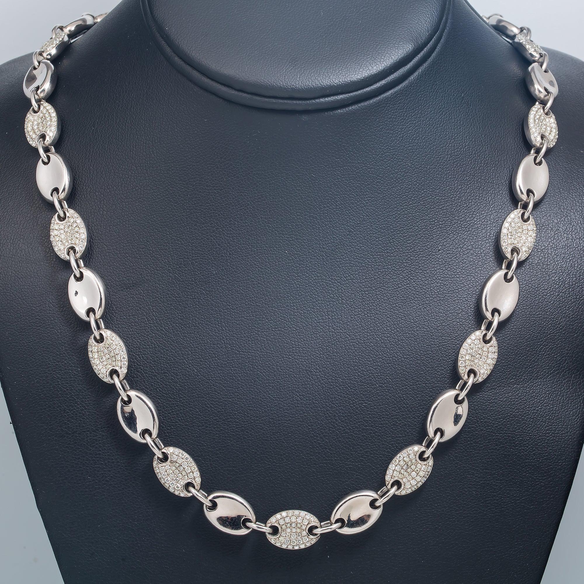 14K GOLD DIAMOND DISC CHAIN NECKLACE 8.31 CT - Image 4