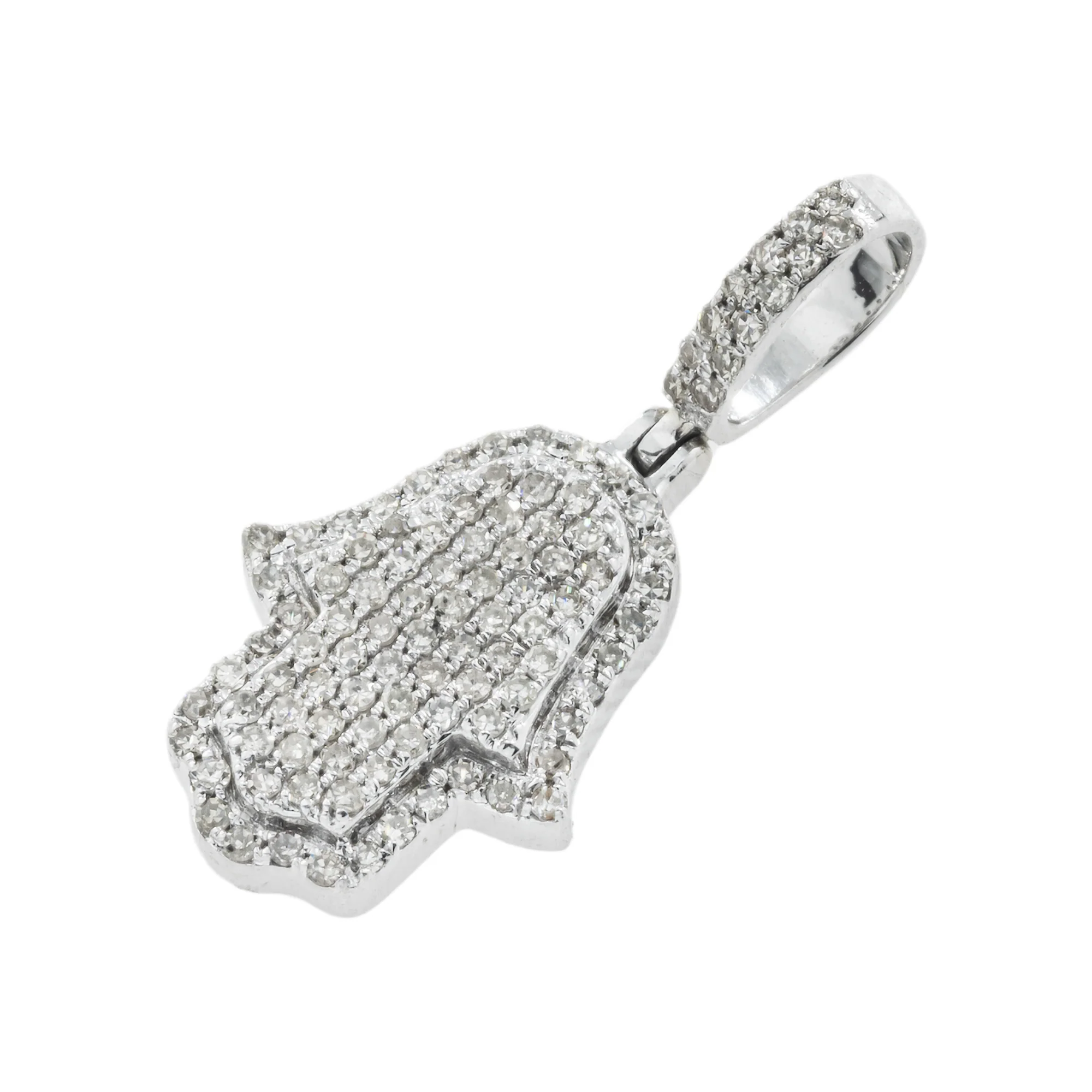 14K GOLD DIAMOND HAMSA PENDANT 0.39 CT - Image 3
