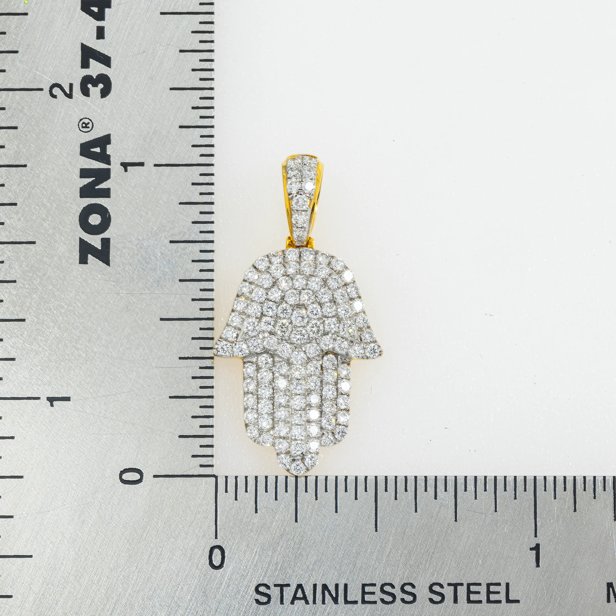 14K GOLD DIAMOND HAMSA PENDANT 0.75 CT - Image 4