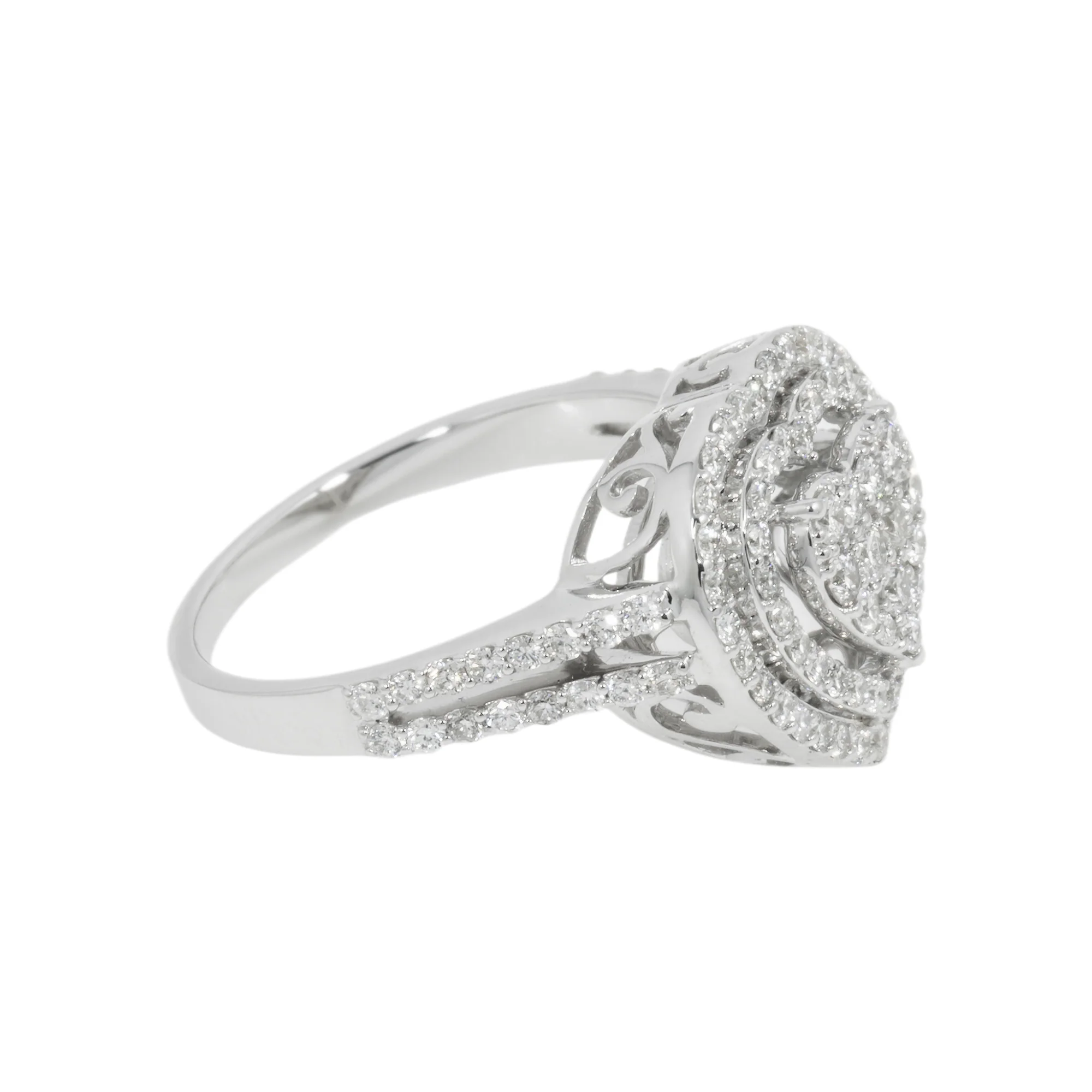 14K GOLD DIAMOND HEART RING 0.97 CT - Image 3