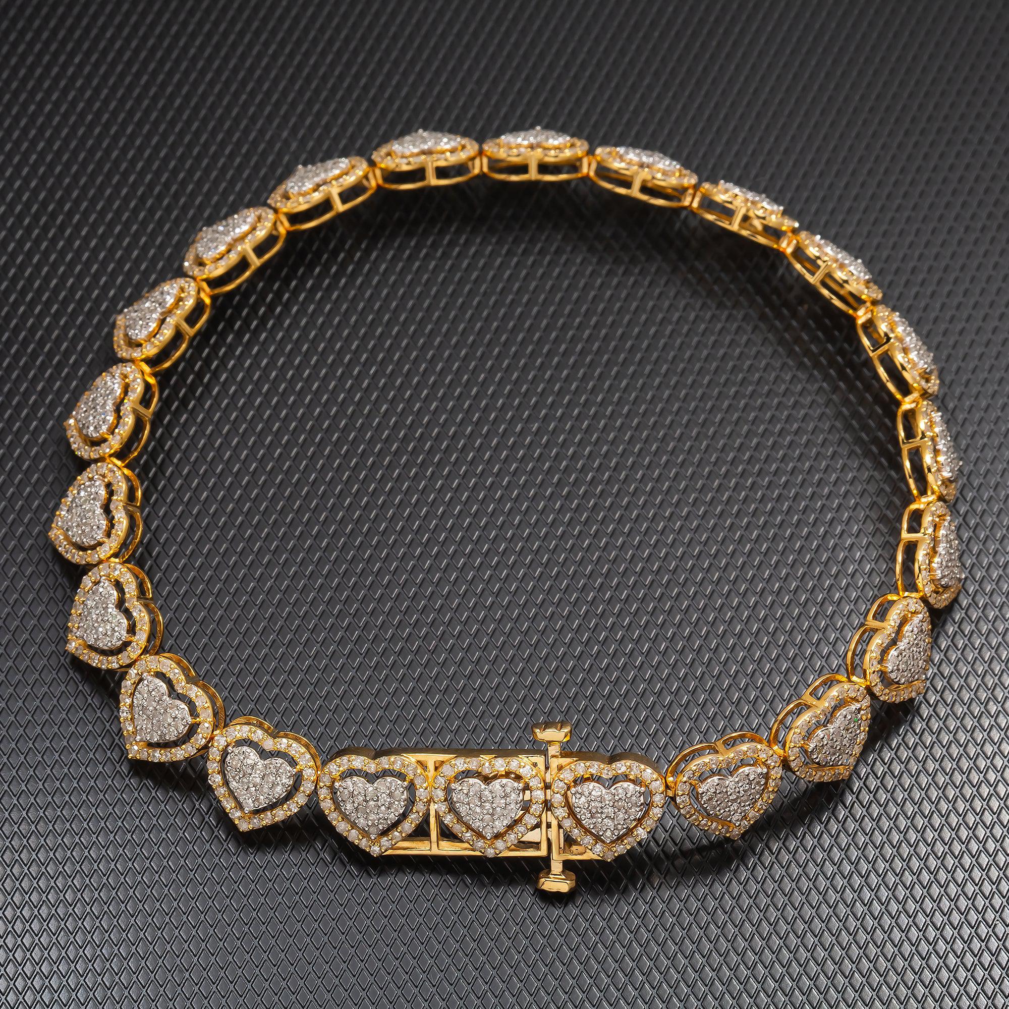 14K GOLD HEART SHAPE BRACELET 3.91 CT DIAMONDS - Image 18