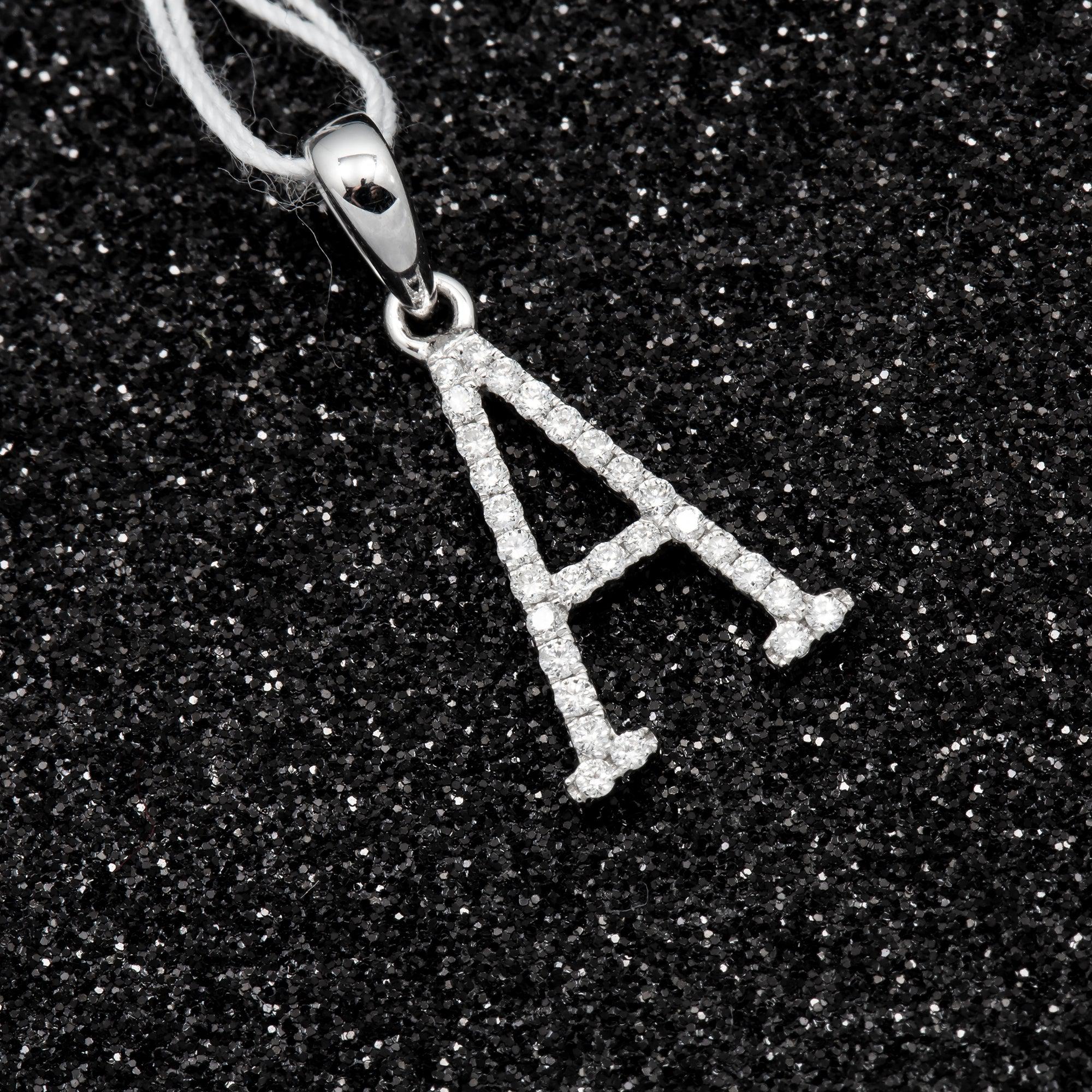 14K GOLD DIAMOND INITIAL A PENDANT 0.15 CT - Image 3