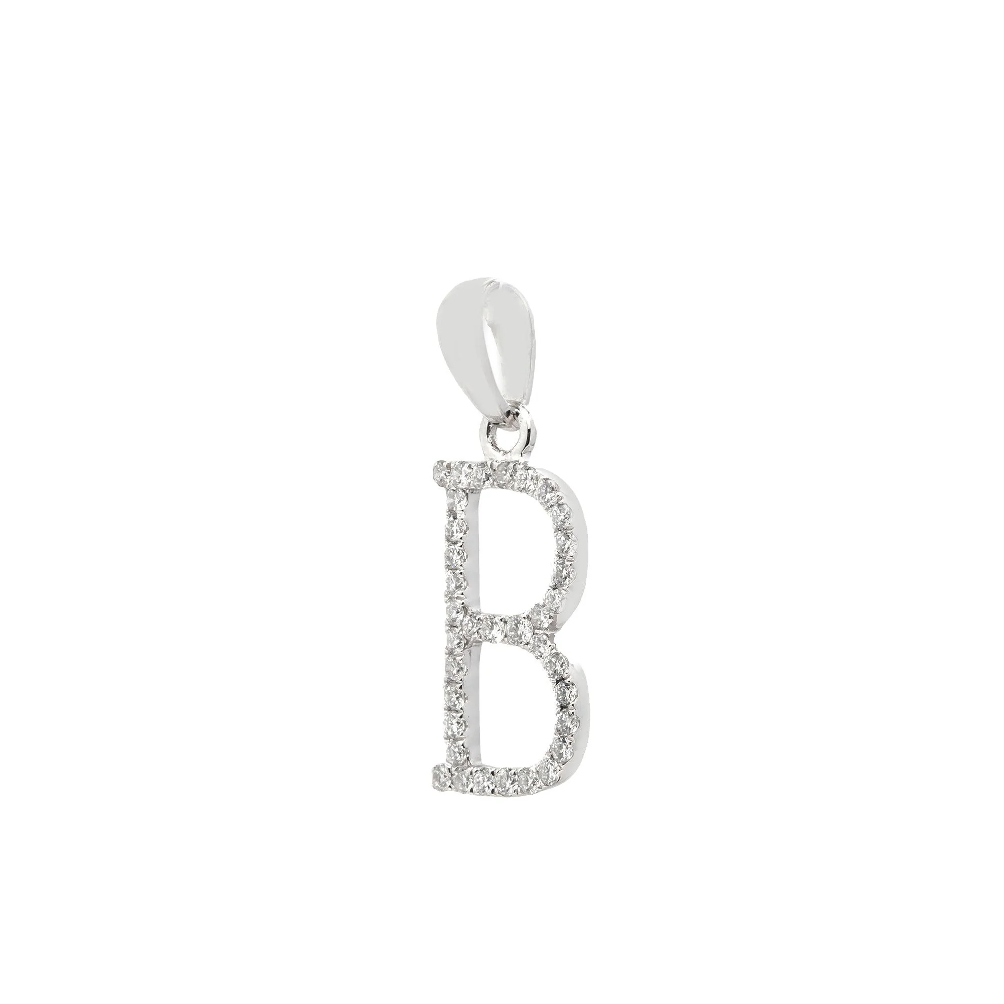 14K GOLD DIAMOND INITIAL B PENDANT 0.20 CT - Image 2