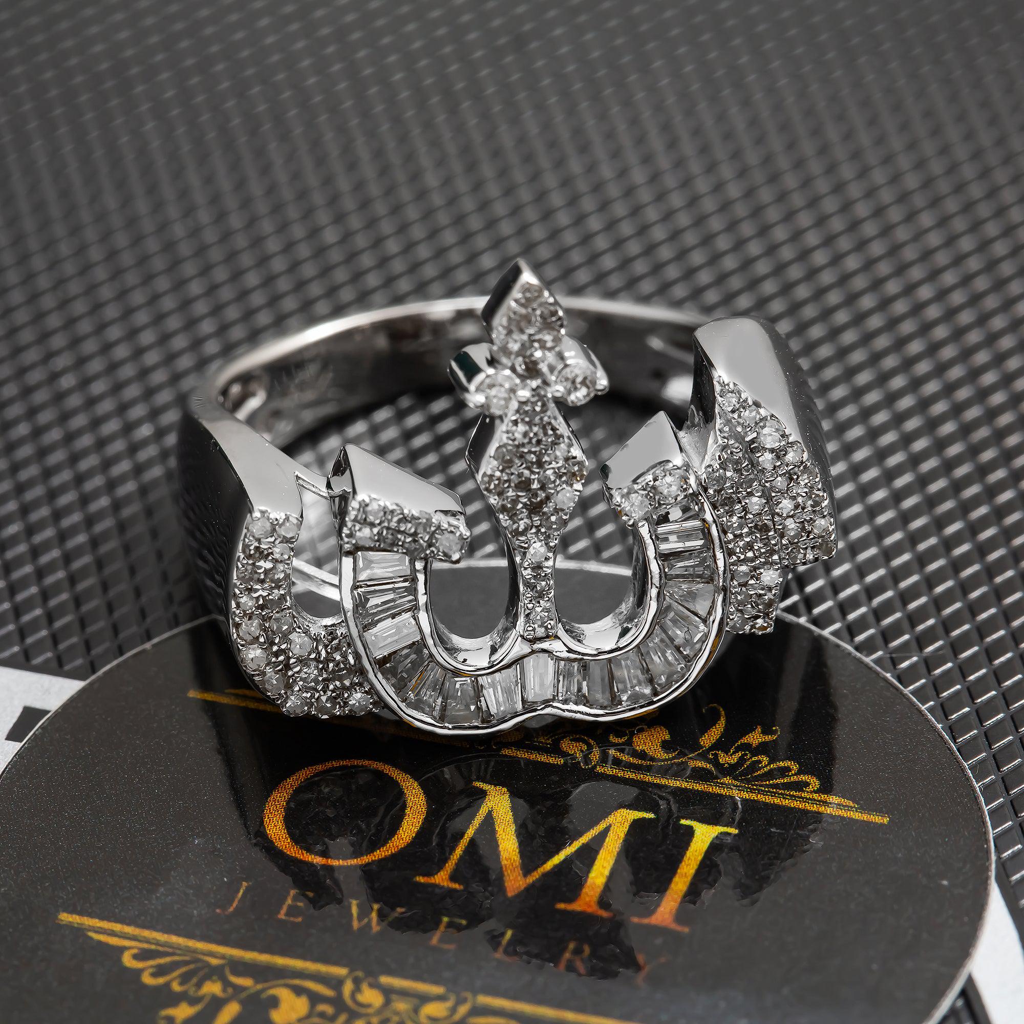 14K GOLD DIAMOND LADIES ALLAH RING - Image 4