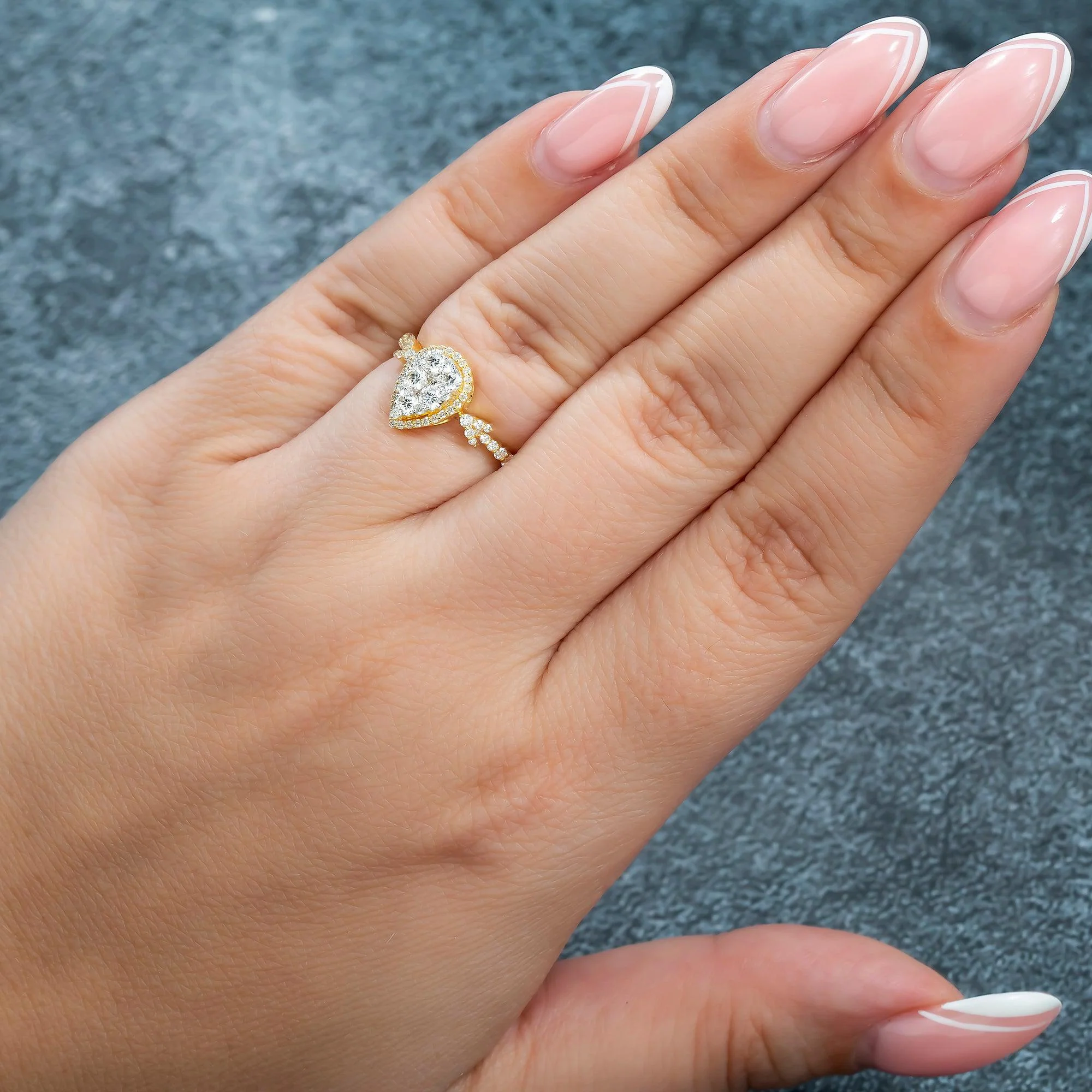 14K GOLD DIAMOND OPEN BUTTERFLIES RING 0.25 CT - Image 2