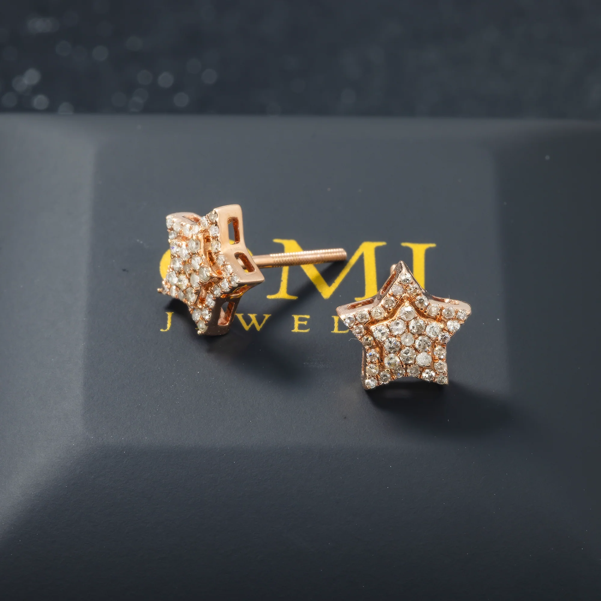 14K GOLD DIAMOND STAR EARRINGS 0.36 CTW - Image 2
