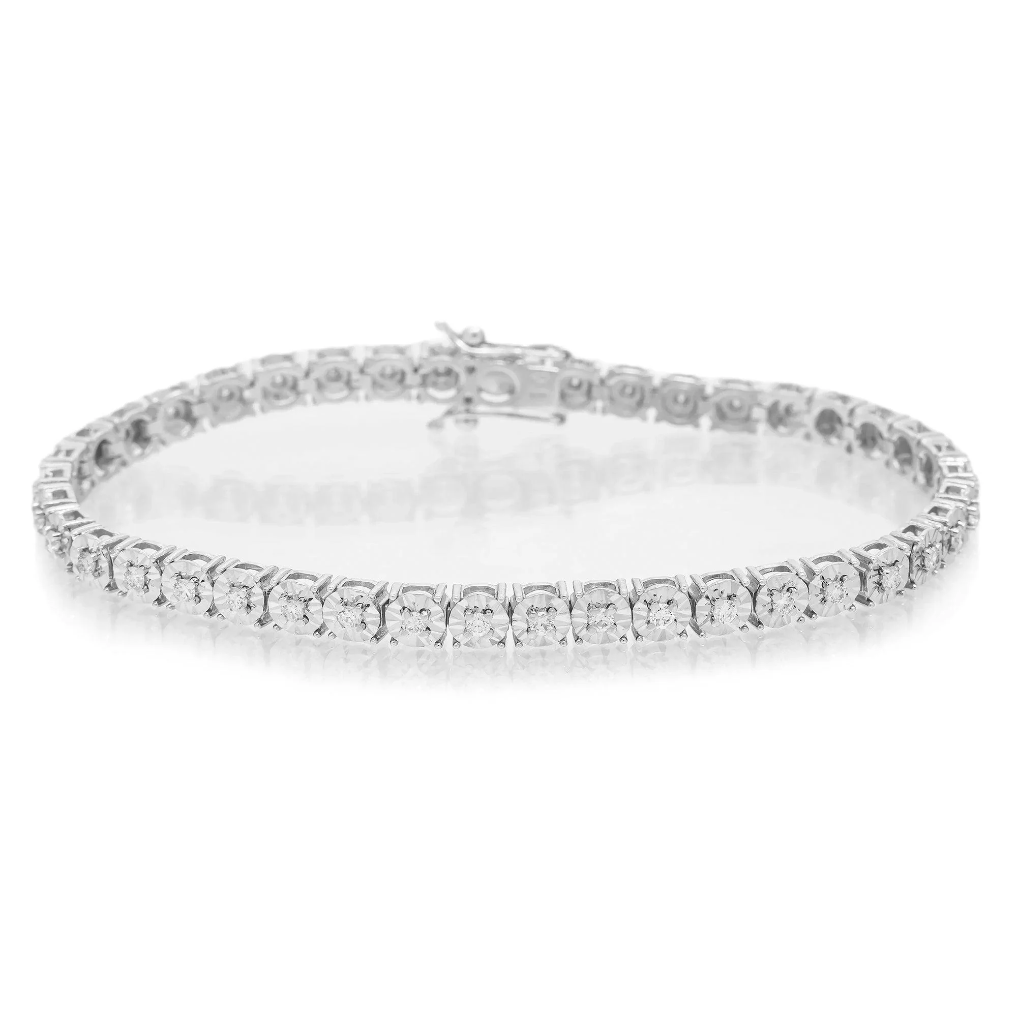 14K GOLD TENNIS BRACELET 1.05 CT DIAMONDS - Image 3