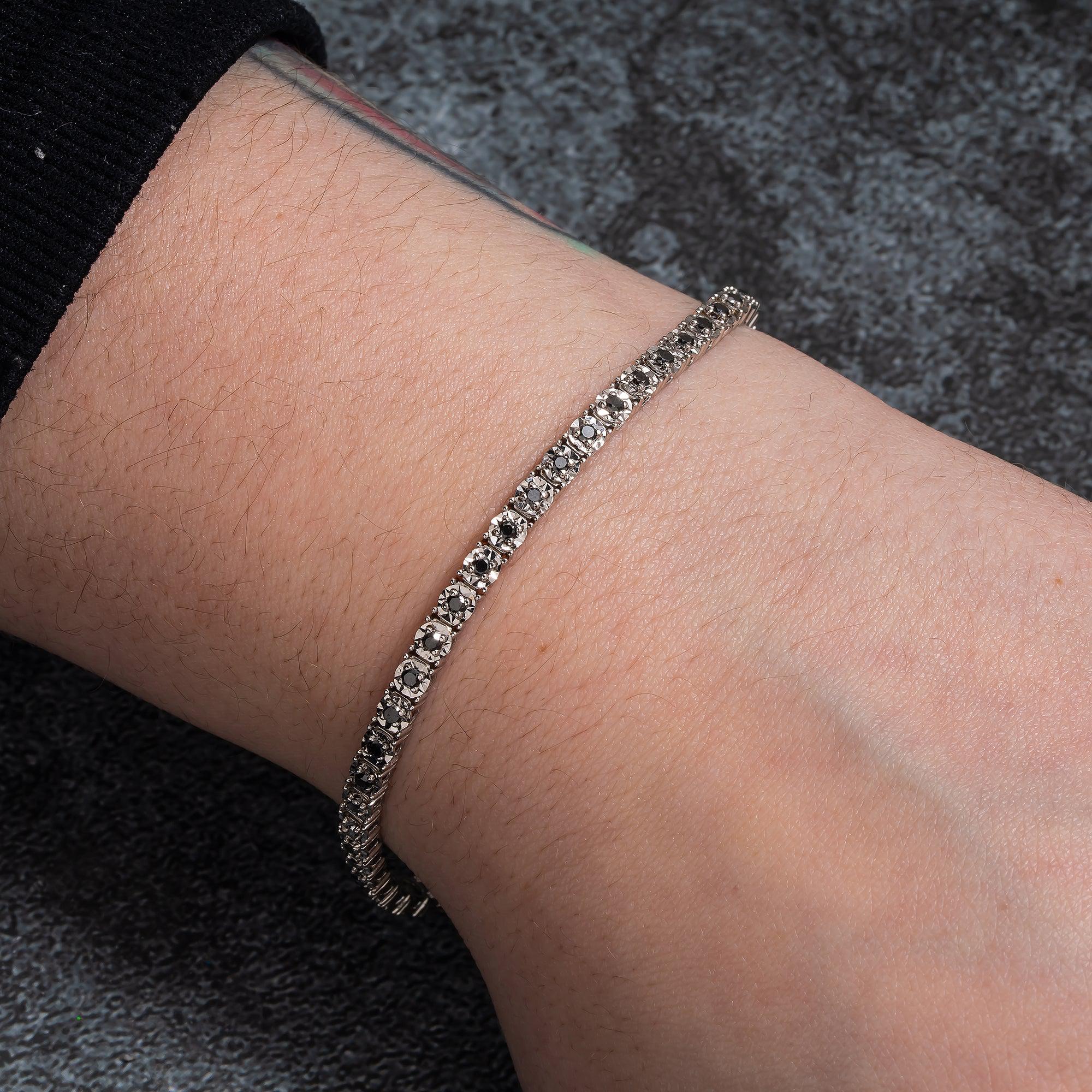 14K GOLD TENNIS BRACELET 1.28 CT DIAMONDS - Image 2