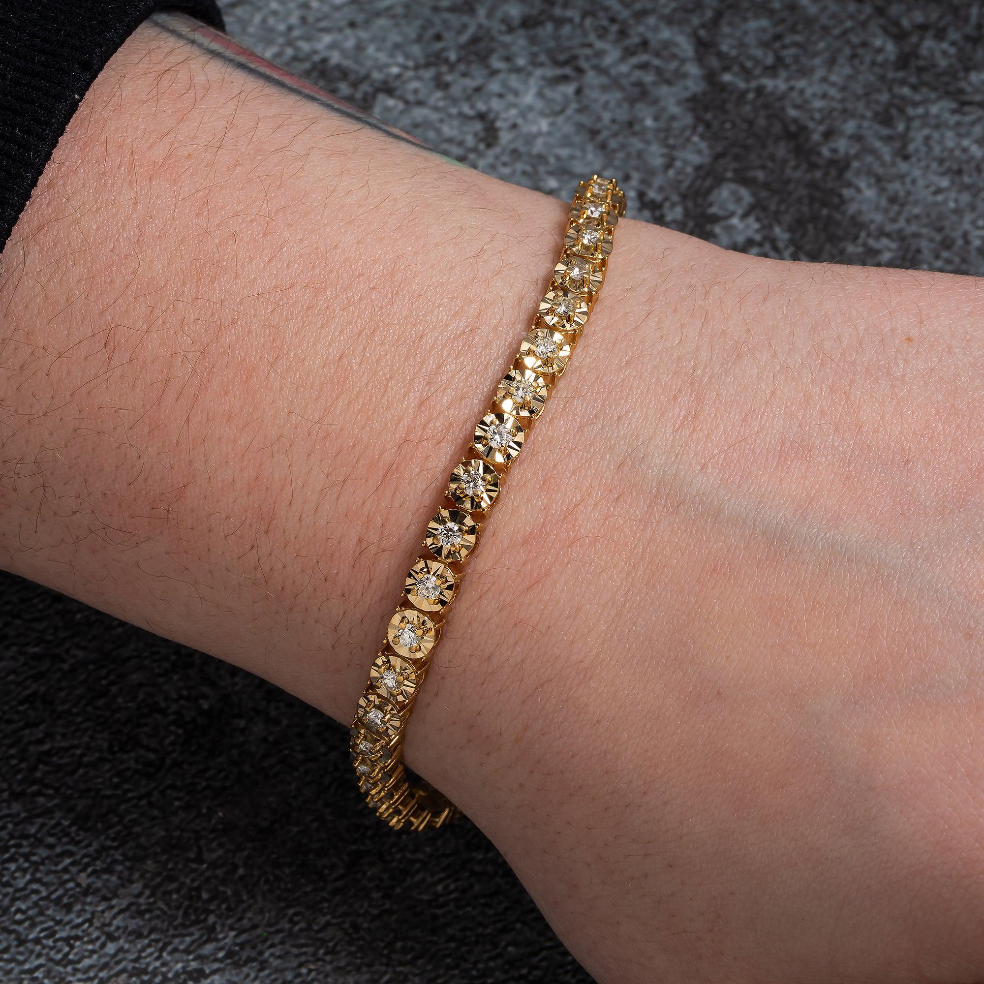14K GOLD TENNIS BRACELET 2.03 CT DIAMONDS - Image 2