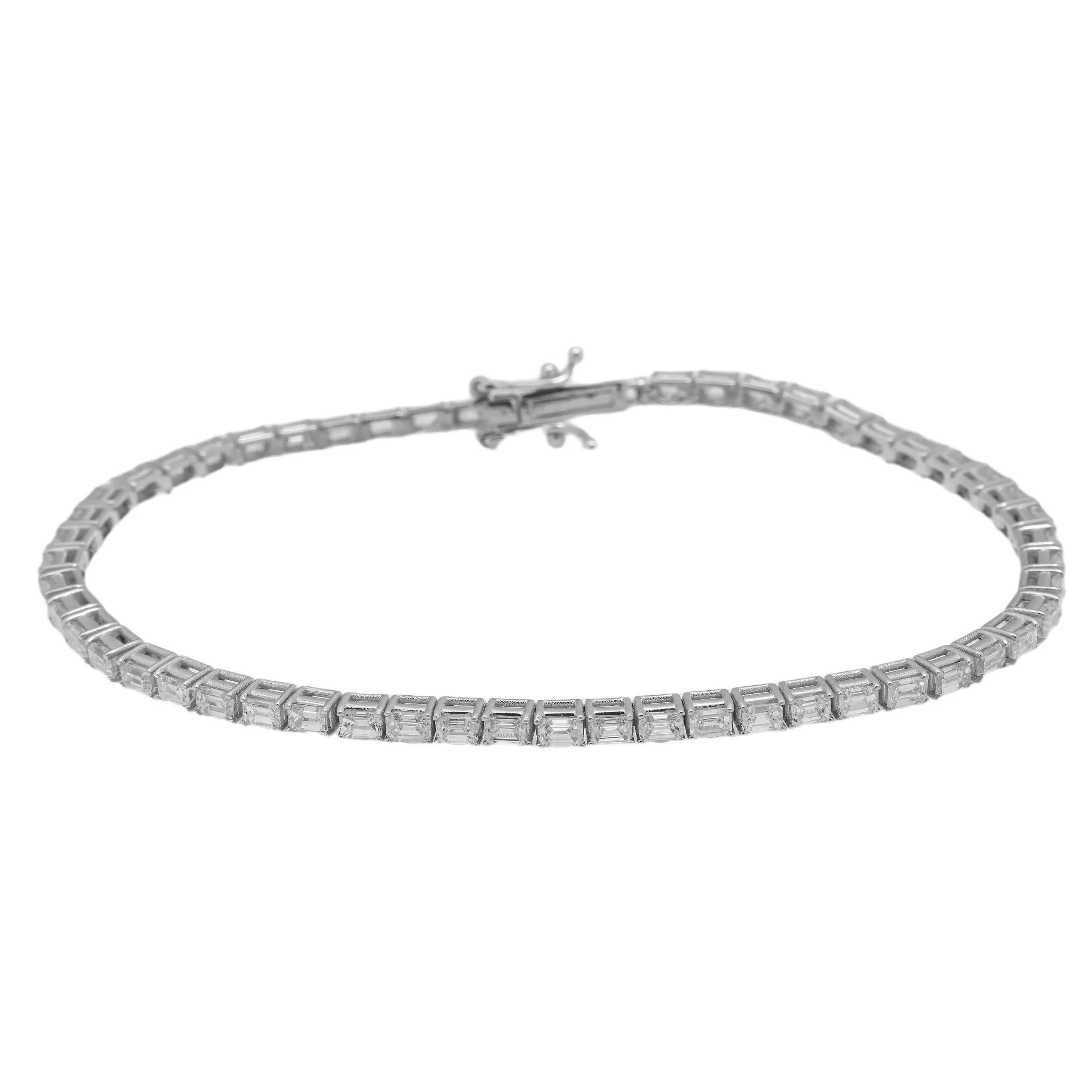 14K GOLD TENNIS BRACELET 4.46 CT DIAMONDS - Image 3