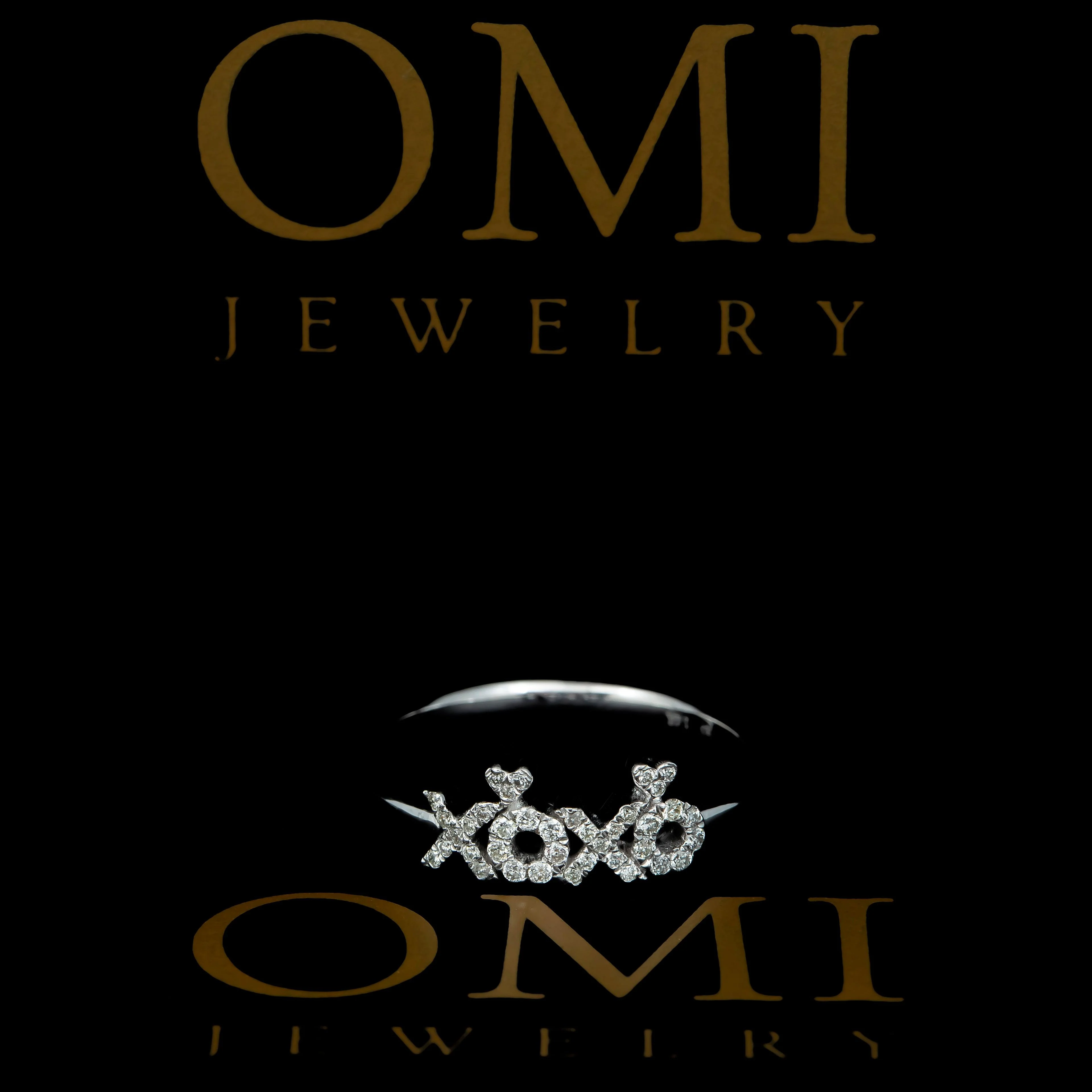 14K GOLD DIAMOND X AND O HEARTS RING 0.15 CT - Image 3