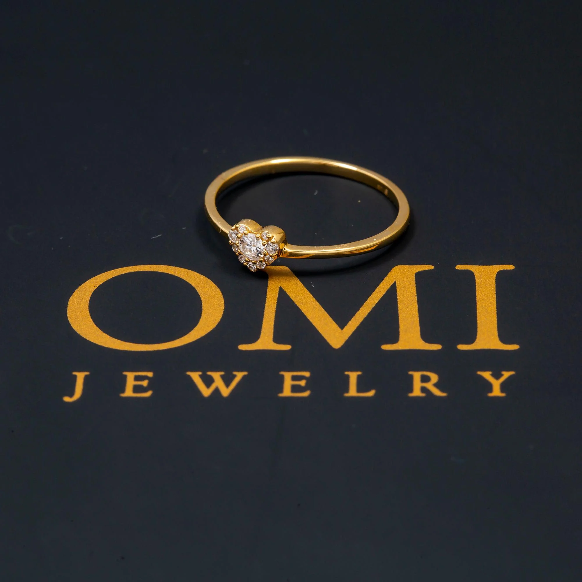 14K GOLD DIAMOND HEART CLUSTER RING 0.12 CT - Image 6