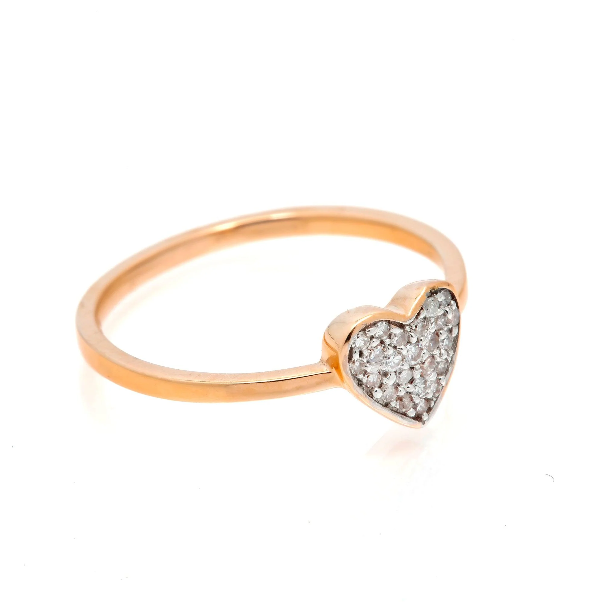 14K GOLD DIAMOND HEART RING 0.10 CT - Image 2
