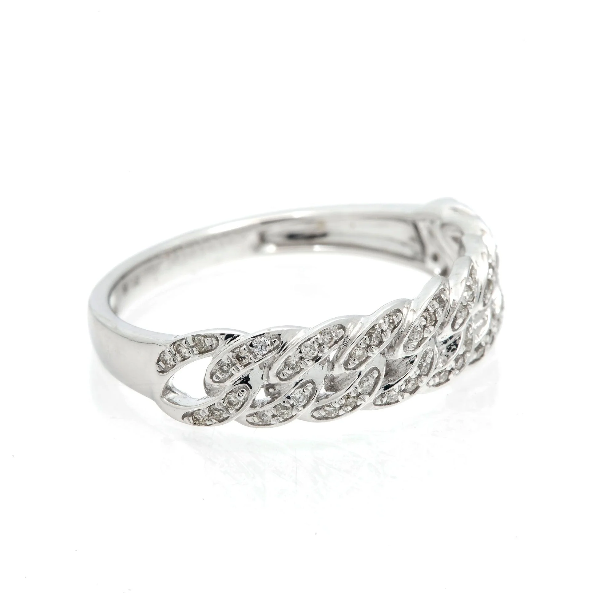 14K GOLD DIAMOND MIAMI CUBAN RING 0.15 CT - Image 2