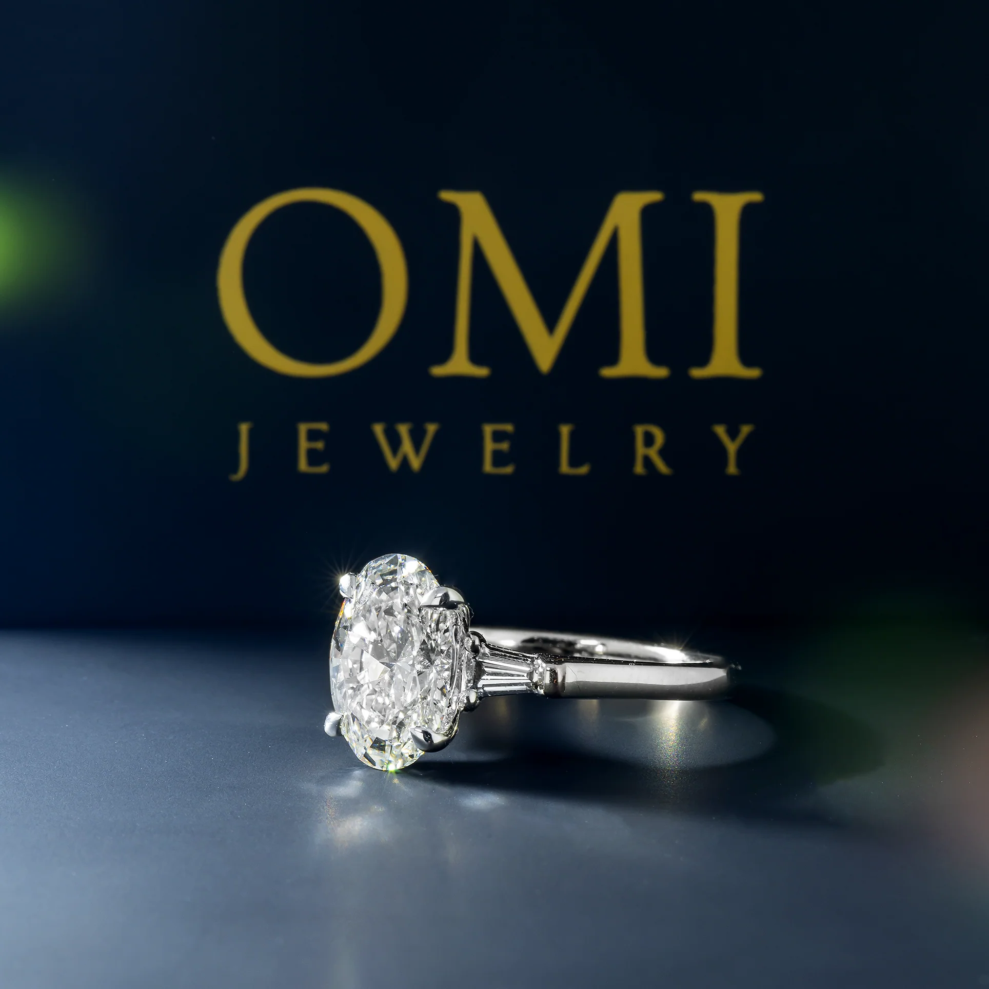 14K GOLD OVAL SOLITAIRE DIAMOND ENGAGEMENT RING 3.20 CTW - Image 4