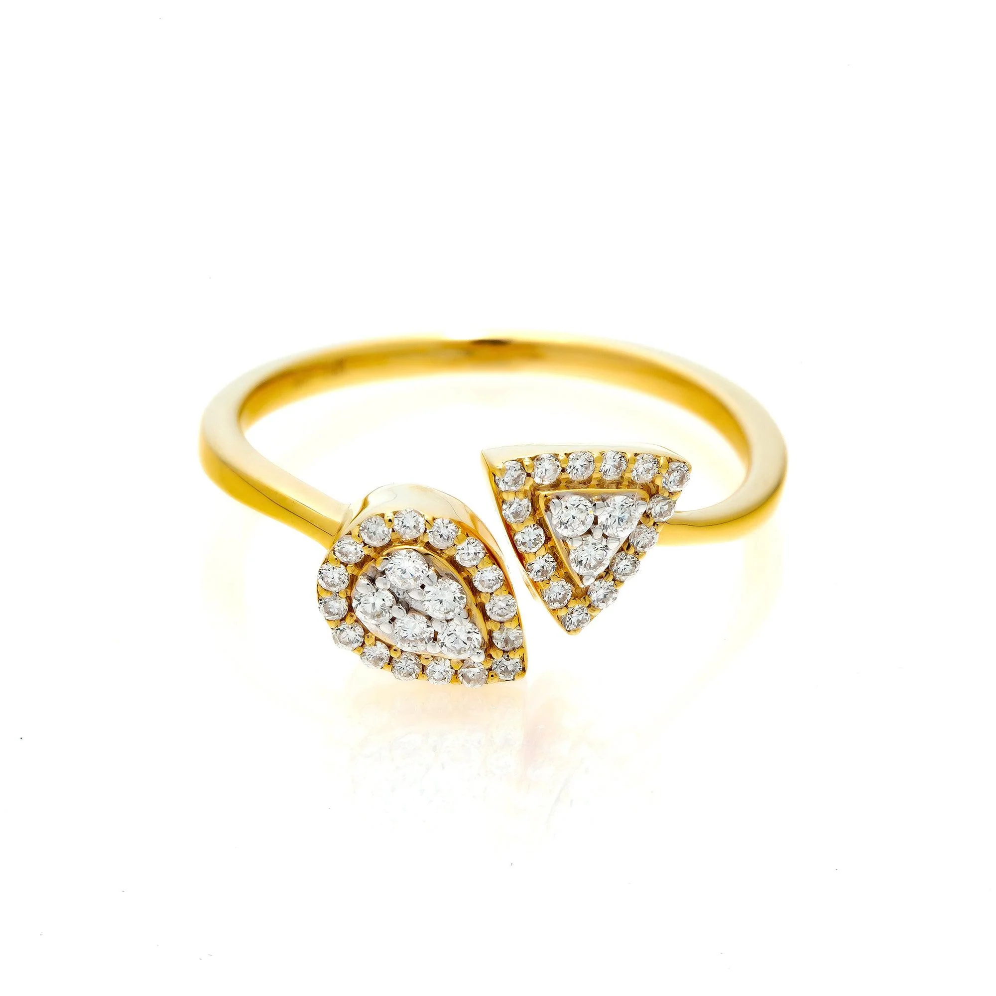14K GOLD PEAR AND TRIANGLE TWO DIAMOND CLUSTER RING 0.25 CT - Image 4