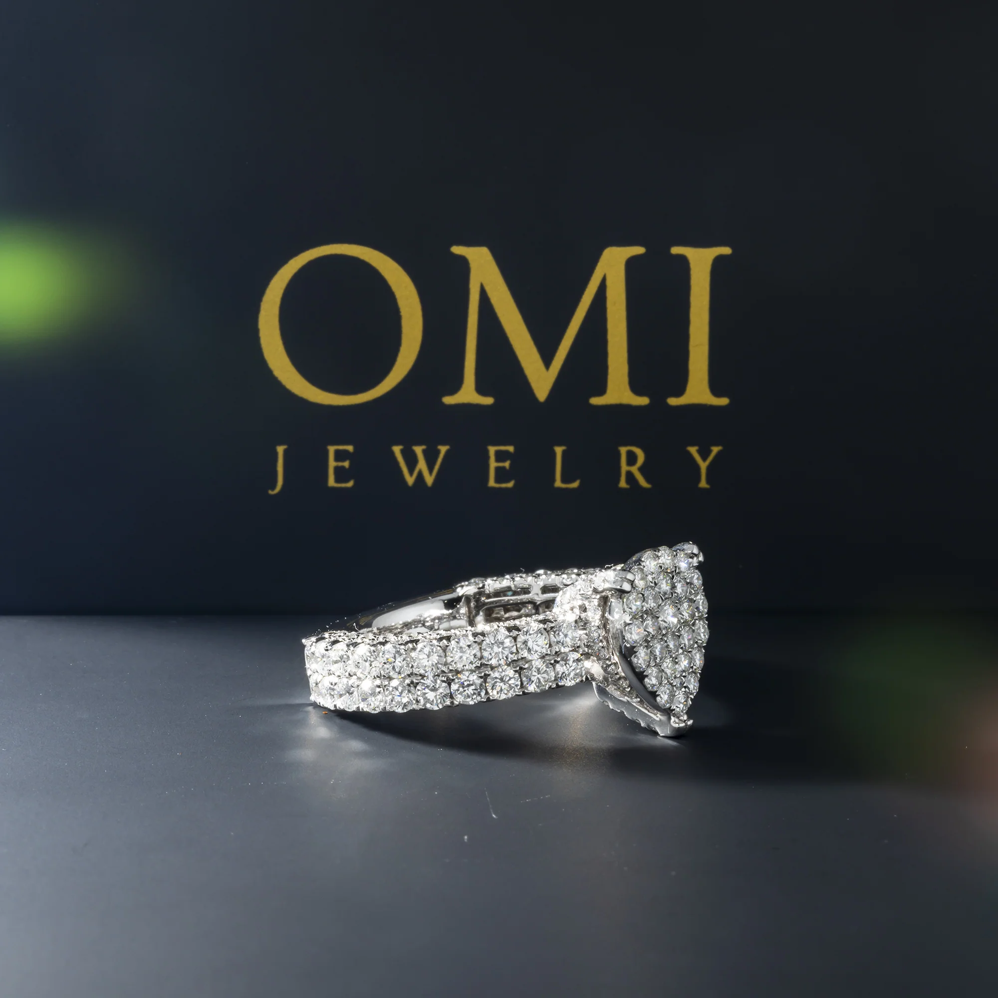14K GOLD PEAR DIAMOND CLUSTER ENGAGEMENT RING 2.65 CTW - Image 4