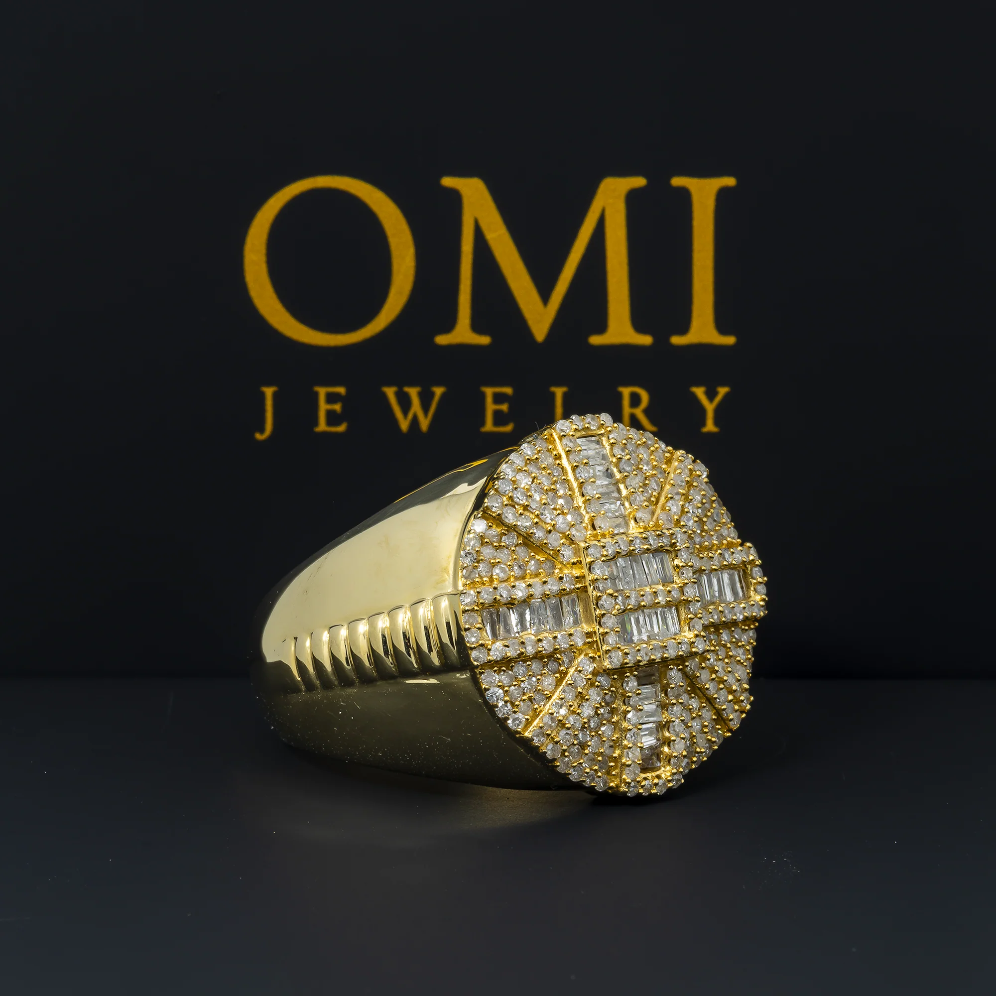 14K GOLD ROUND AND BAGUETTE DIAMOND STATEMENT RING 1.07 CT - Image 4