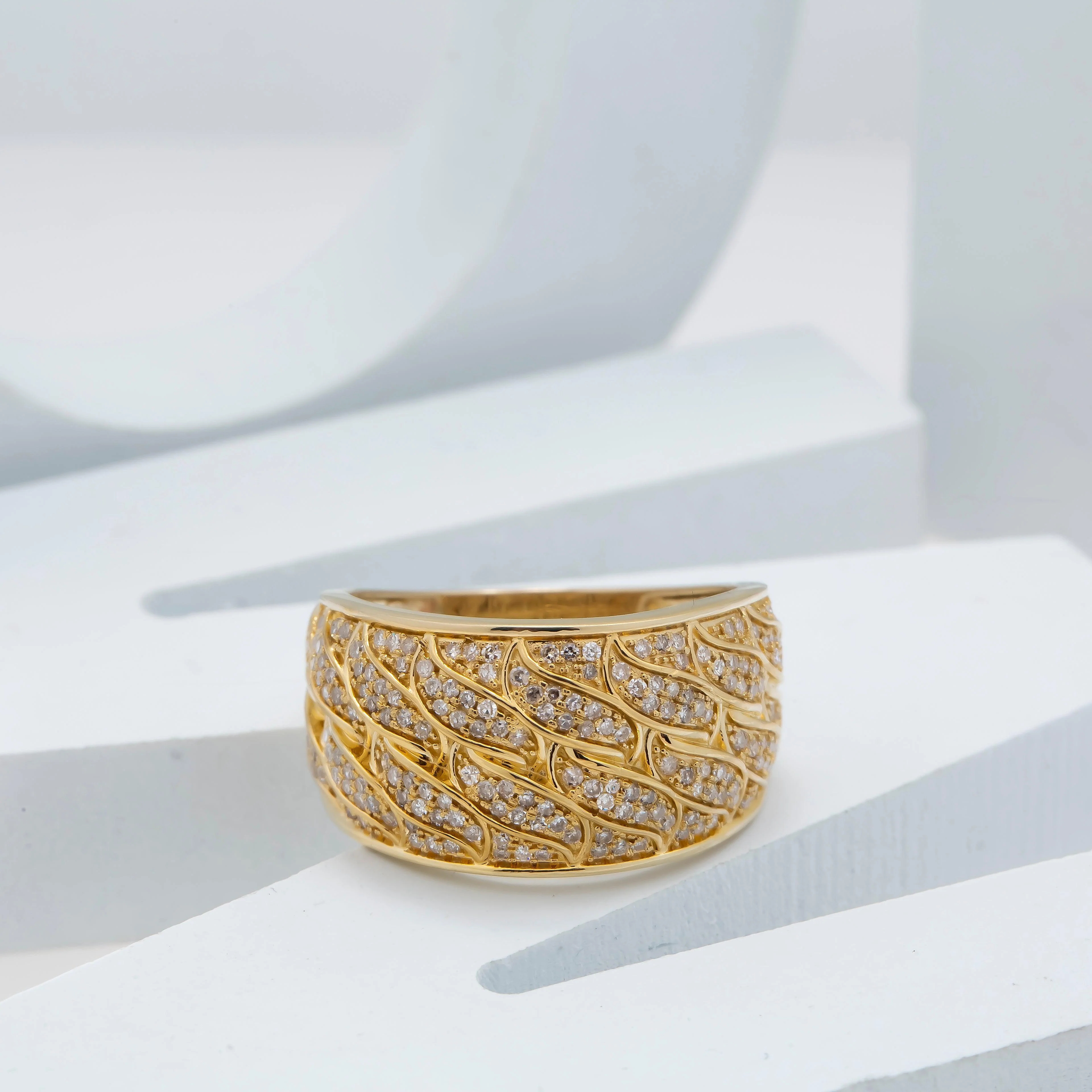 14K GOLD ROUND DIAMOND BAND RING 0.75 CT - Image 7