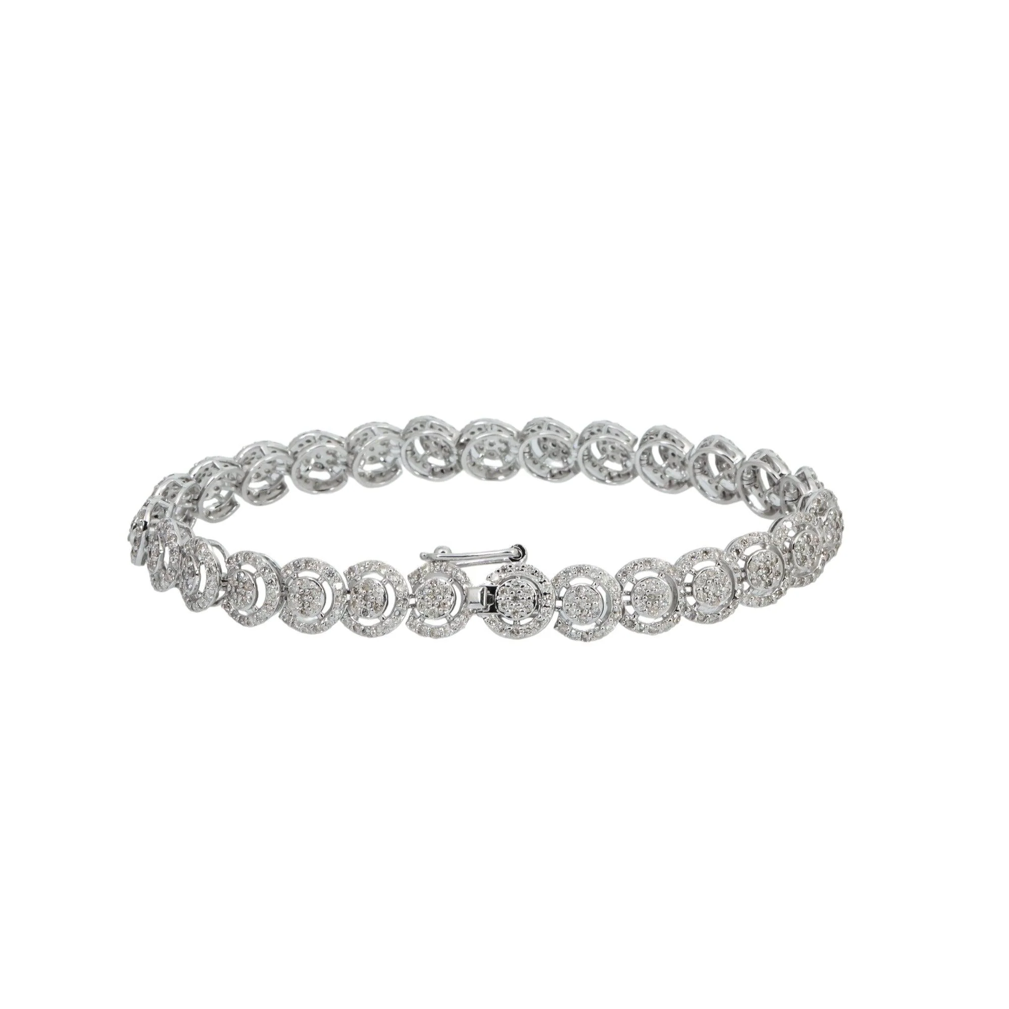 14K GOLD ROUND DIAMOND CIRCLE SHAPE BRACELET 4.03 CT - Image 3