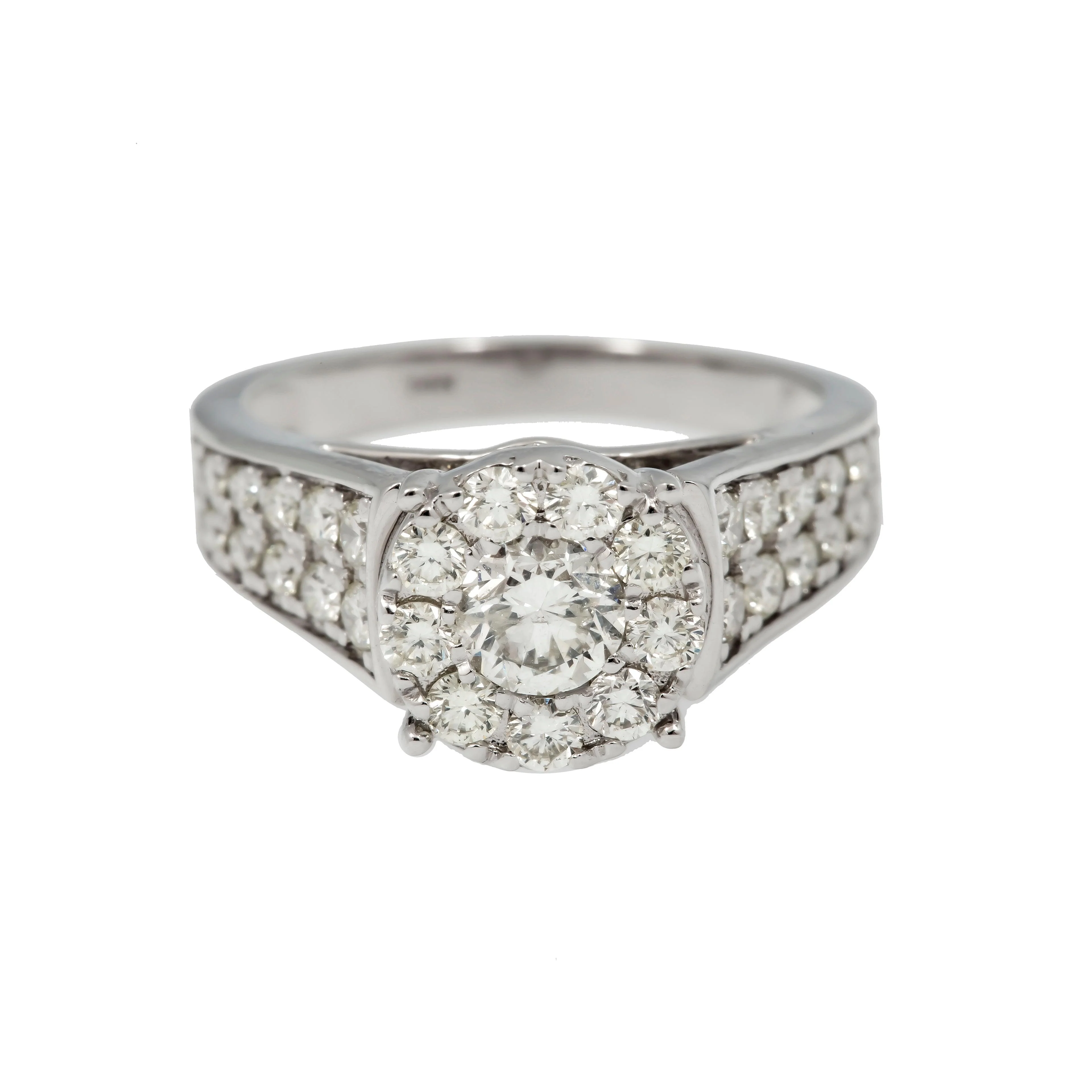 14K GOLD ROUND DIAMOND DESIGNER ENGAGEMENT RING 1.58 CT