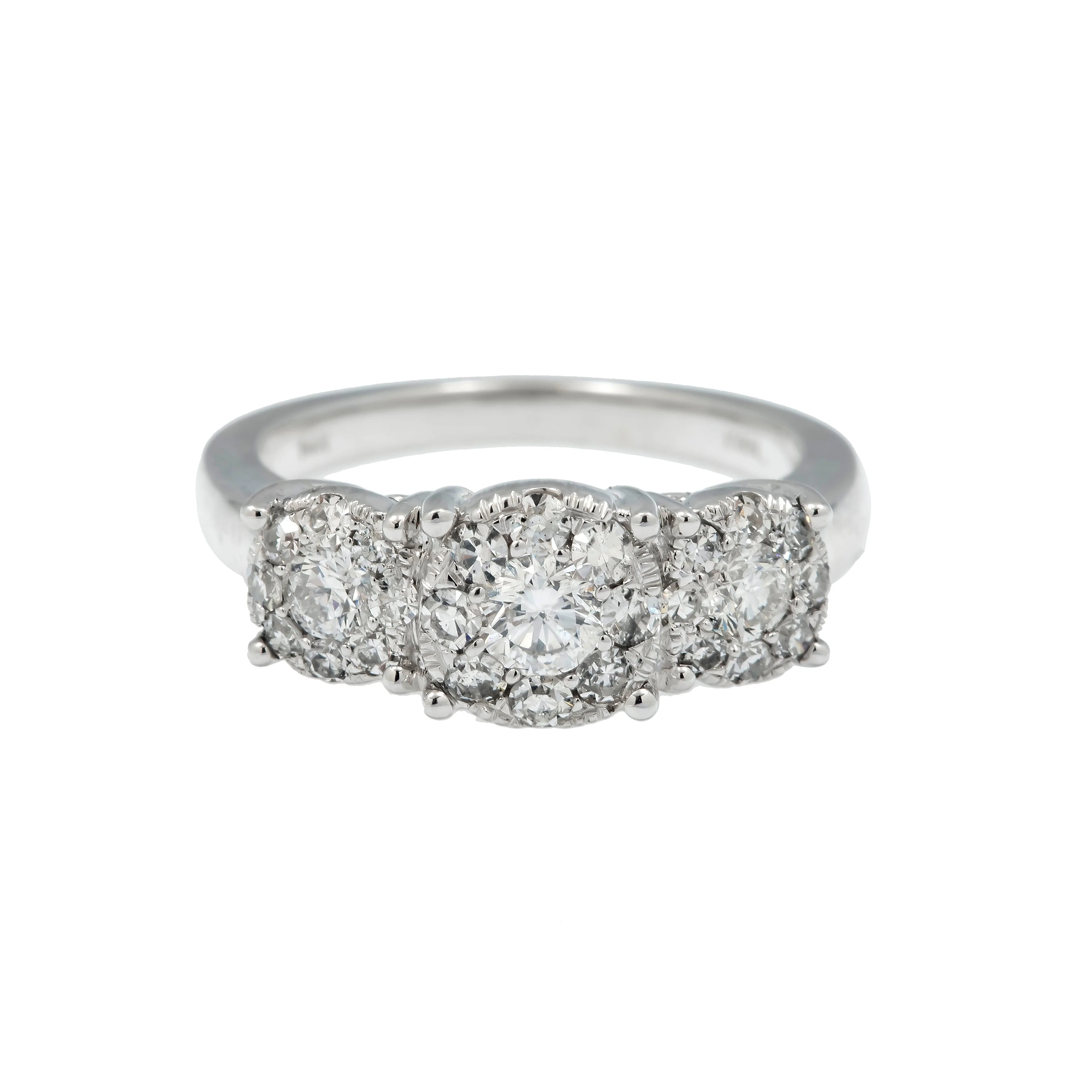 14K GOLD ROUND DIAMOND ENGAGEMENT RING 1.10 CT