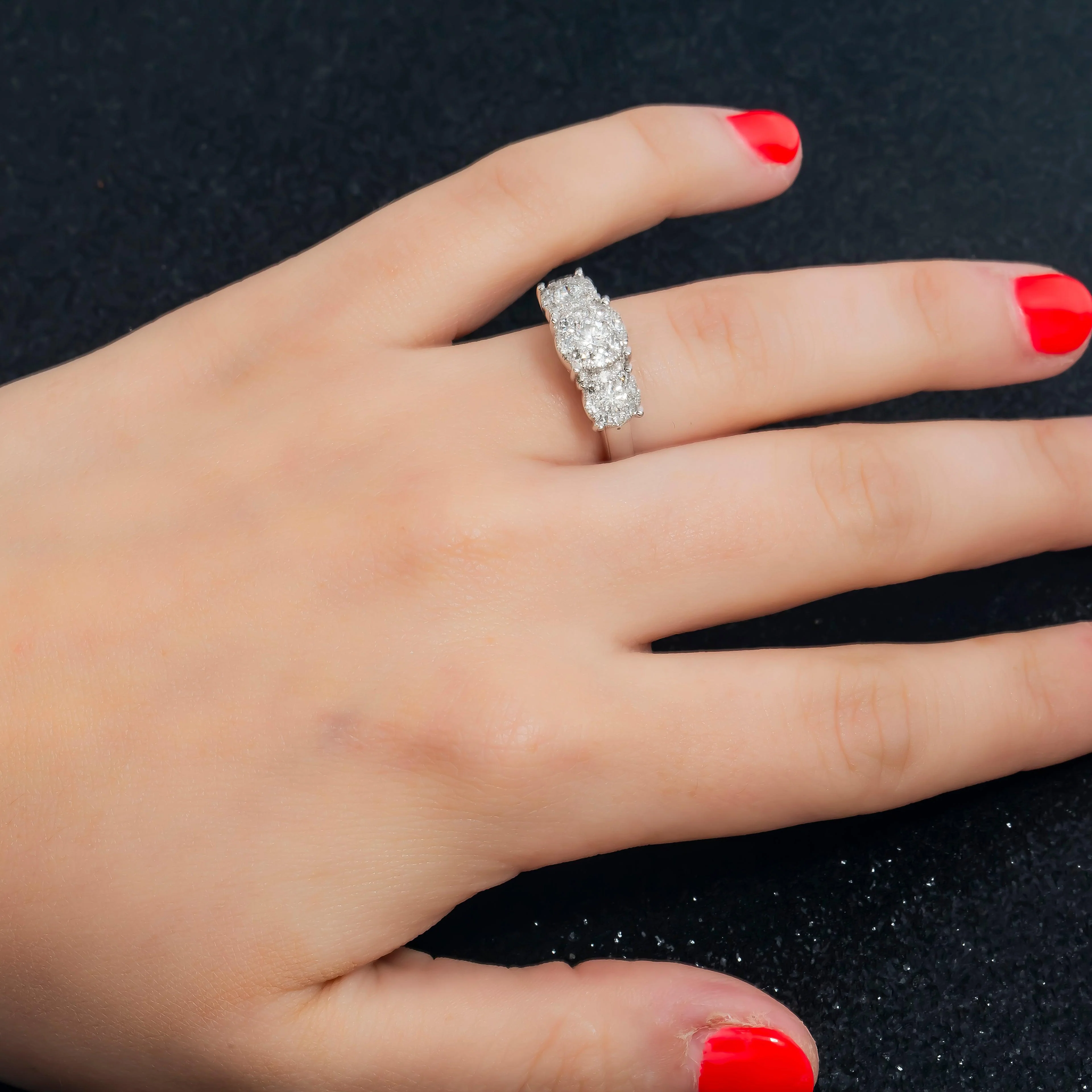 14K GOLD ROUND DIAMOND ENGAGEMENT RING 1.10 CT - Image 2