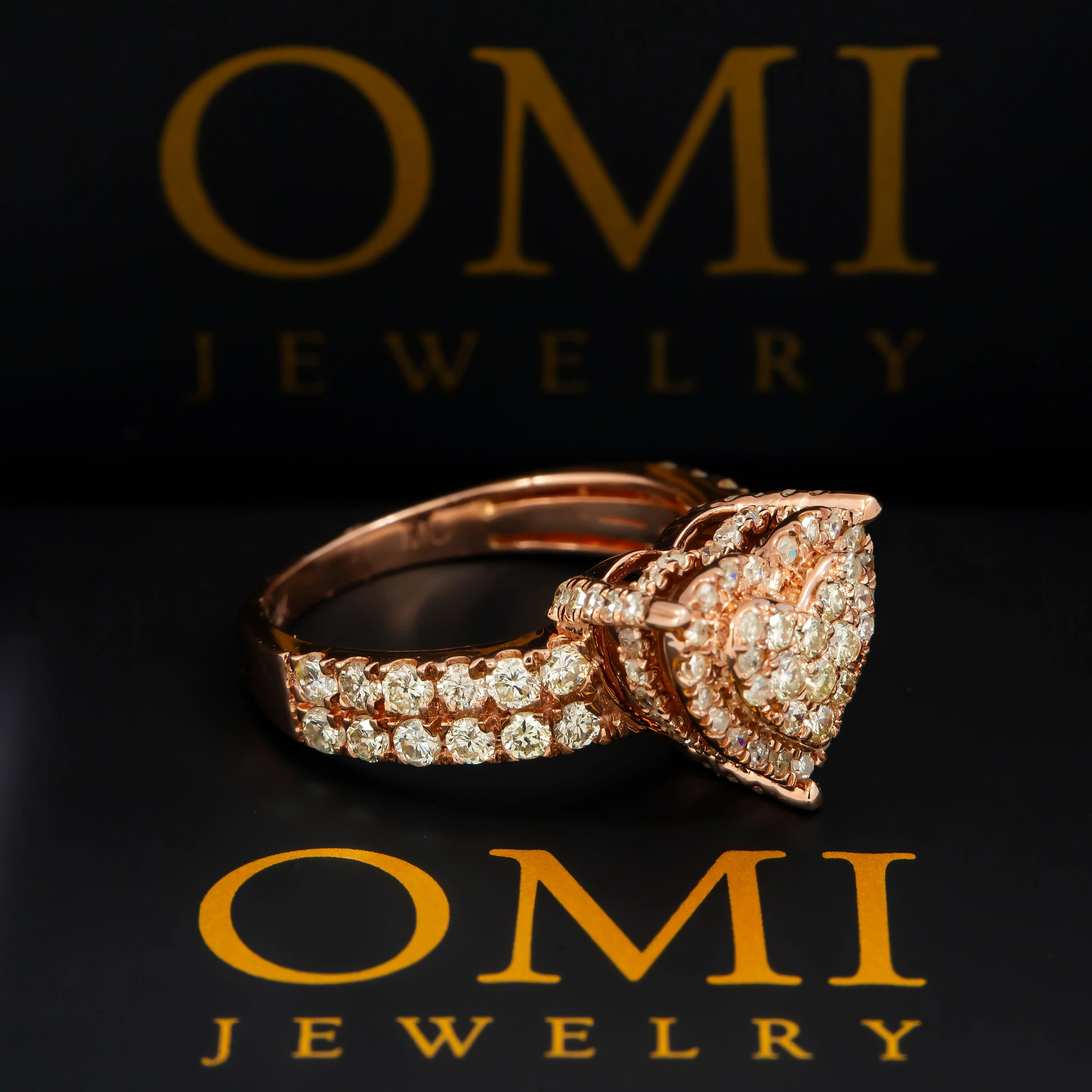 14K GOLD ROUND DIAMOND HEART RING 1.77 CT - Image 3